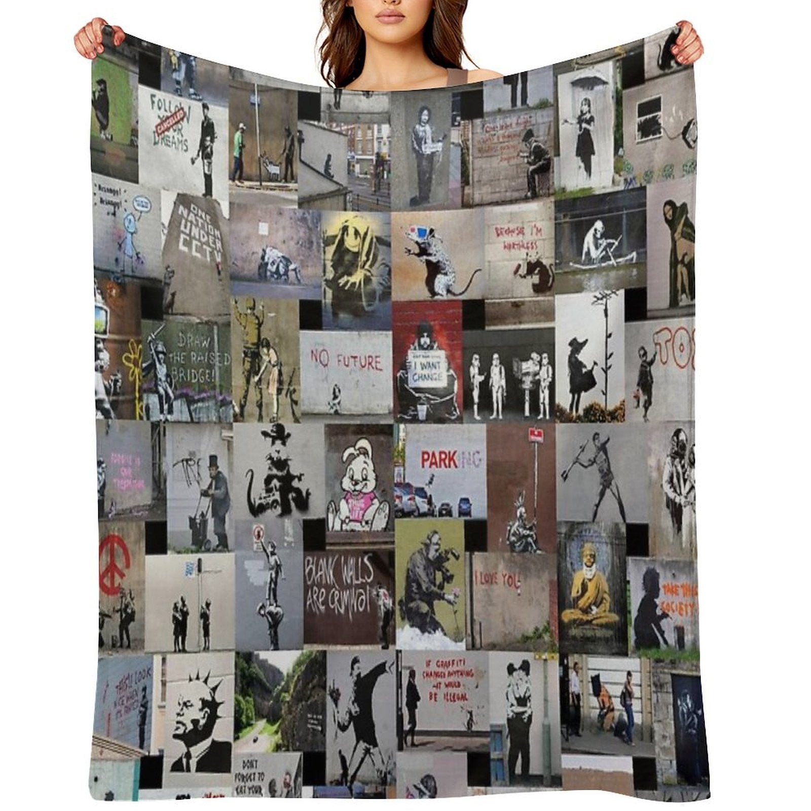 Banksy Eco-conscious Throw Blanket
