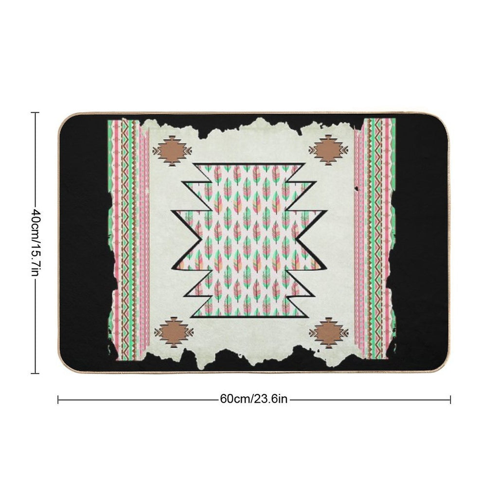 Native American Symbol - Aztec Boho Chic  Pet-Safe Bath Mat