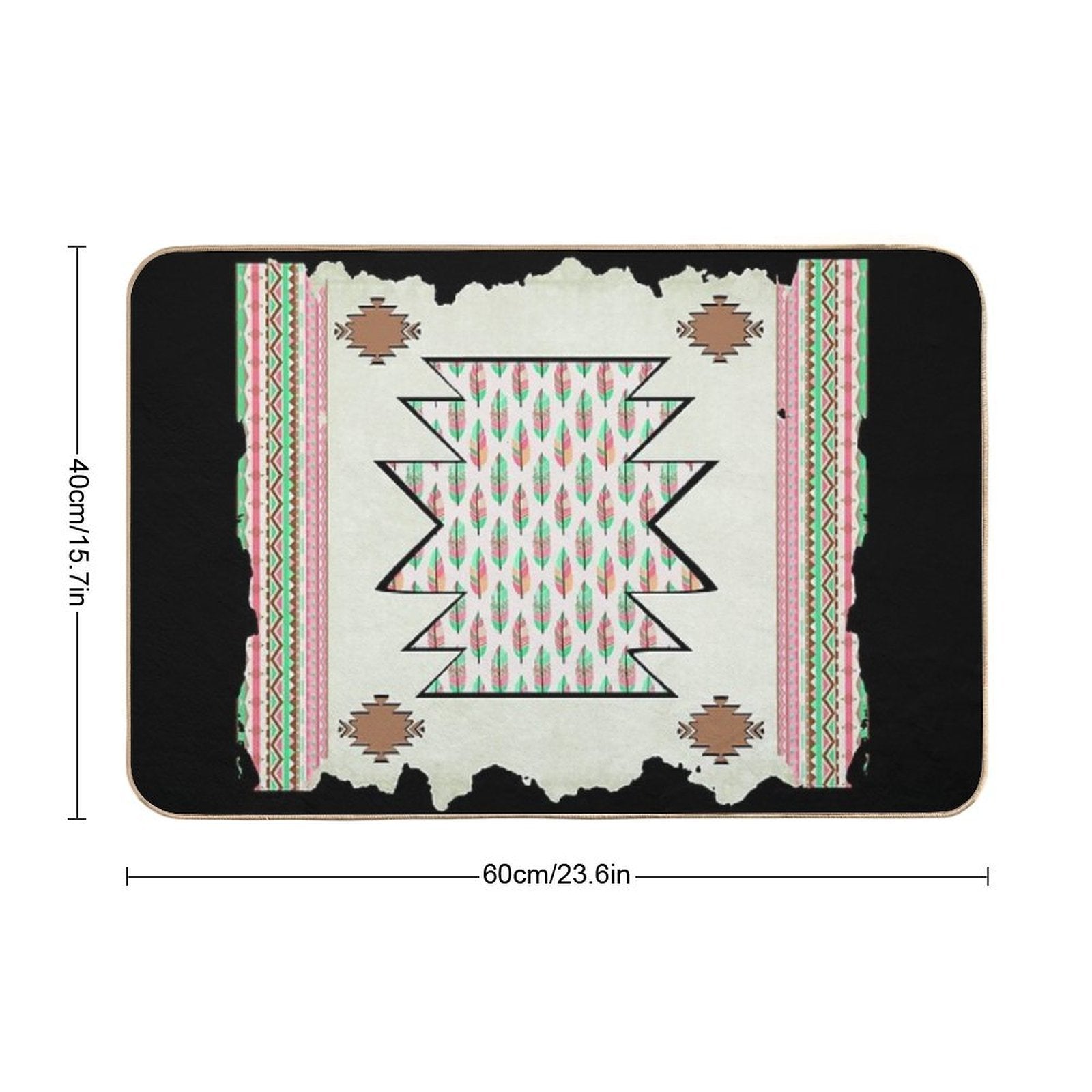 Native American Symbol - Aztec Boho Chic  Pet-Safe Bath Mat