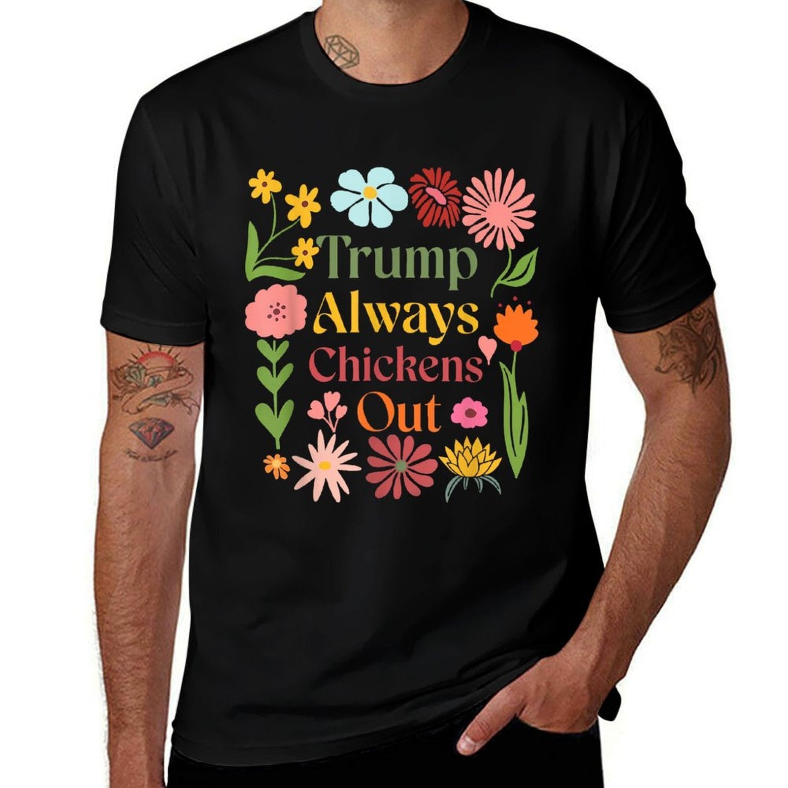 Trumps Always Chicken Out Taco America Vintage  Cotton T-Shirt