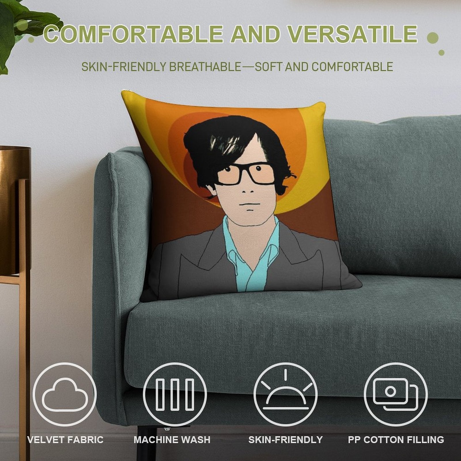 Jarvis Cocker Soft Luxury Feel Throw Pillow
