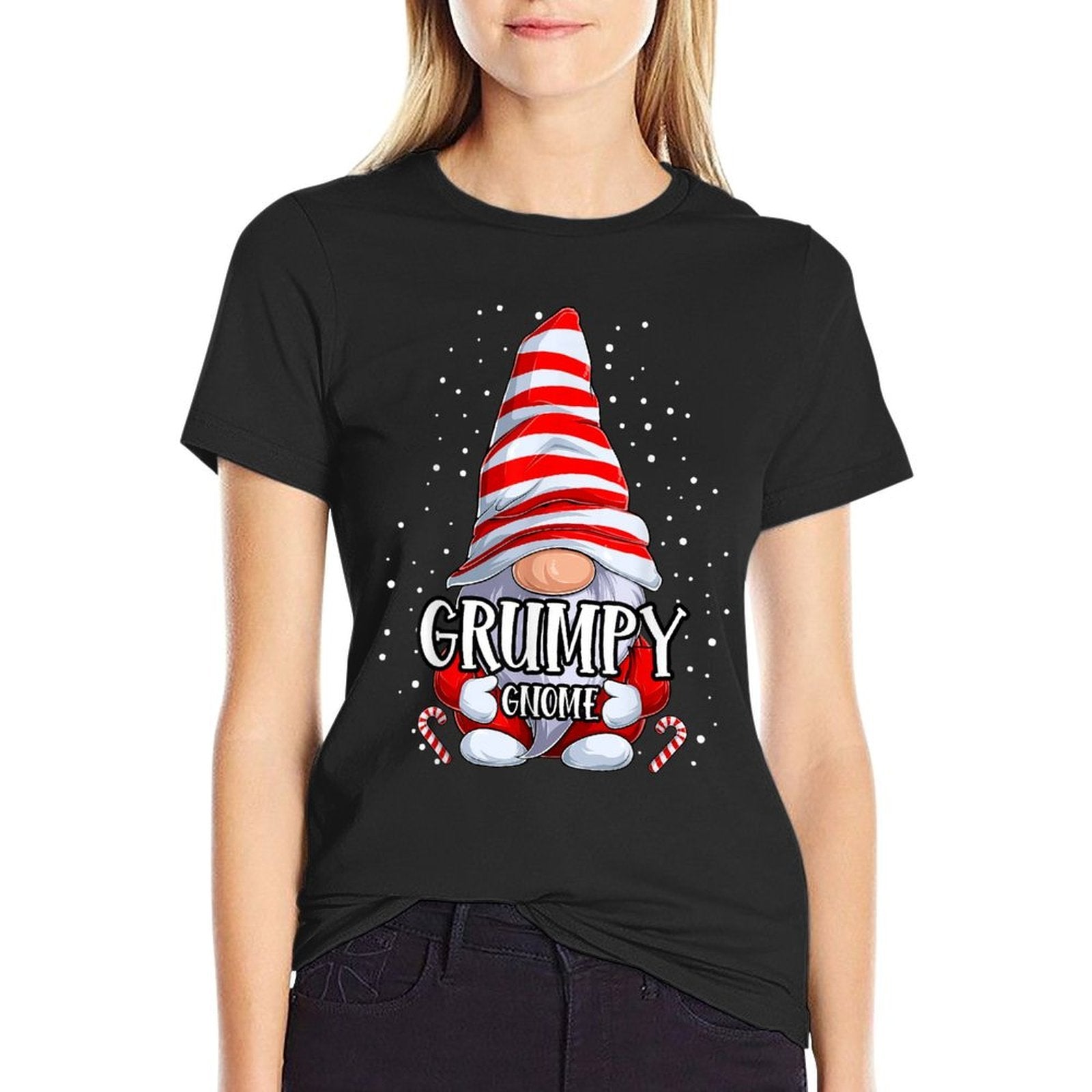 Grumpy Gnome Christmas Pajamas Matching Family Group  Lightweight T-Shirt