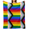 Progress Pride Flag Shrink-resistant Throw Blanket