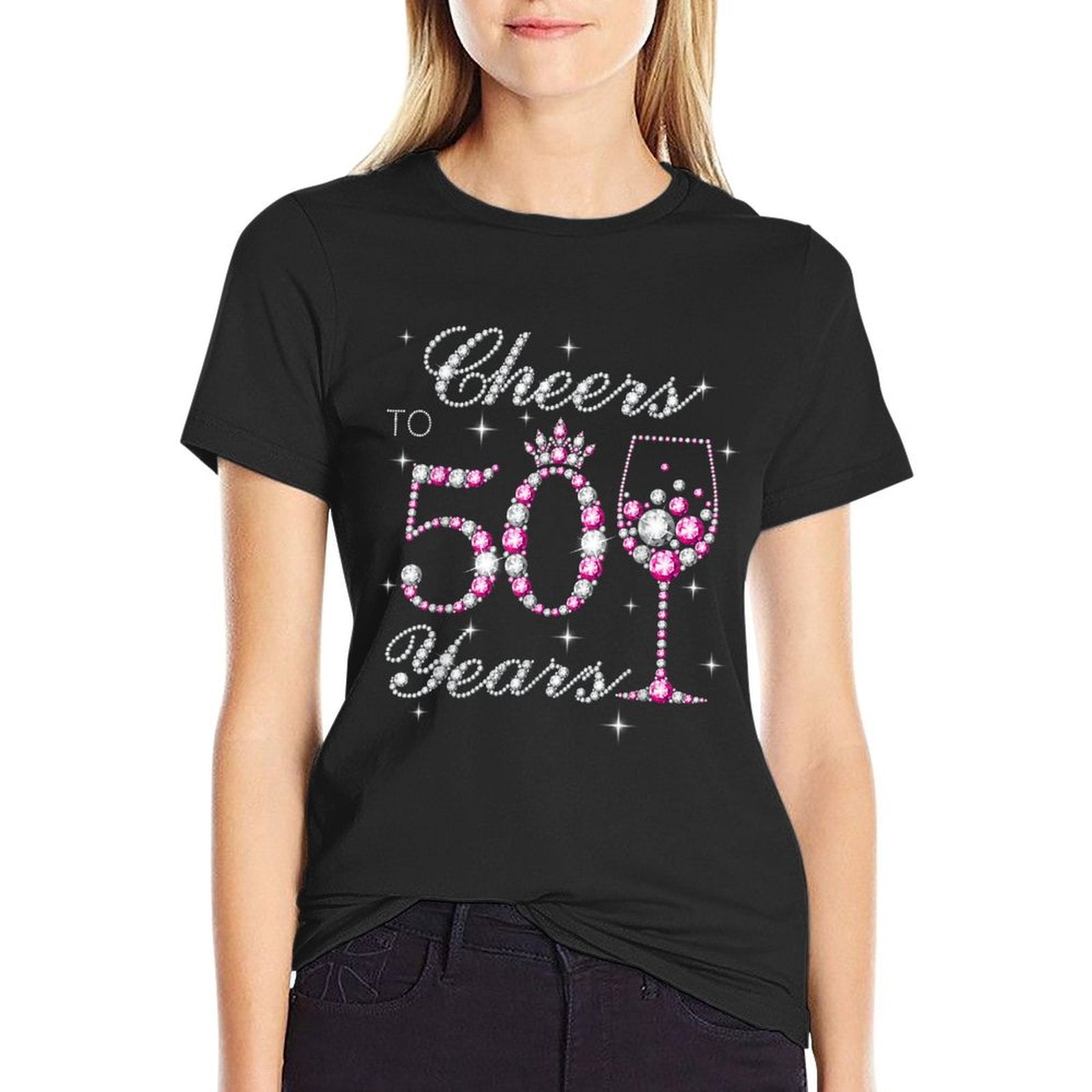 Cheers to 50 Years 50th Birthday Outfit, Born in 1970  Rolled Sleeves T-Shirt