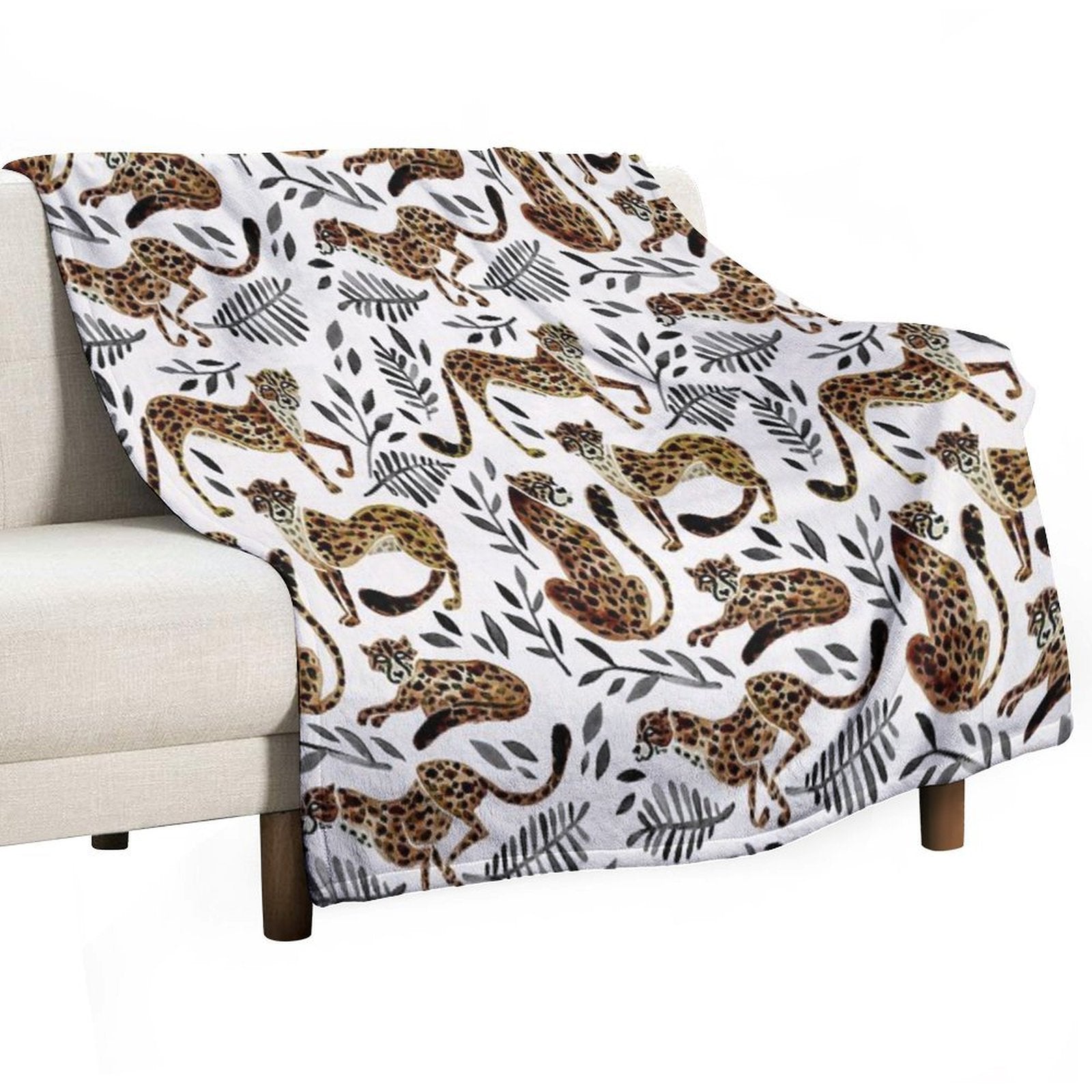 Cheetah Collection – Mocha & Black Palette Lightweight Throw Blanket