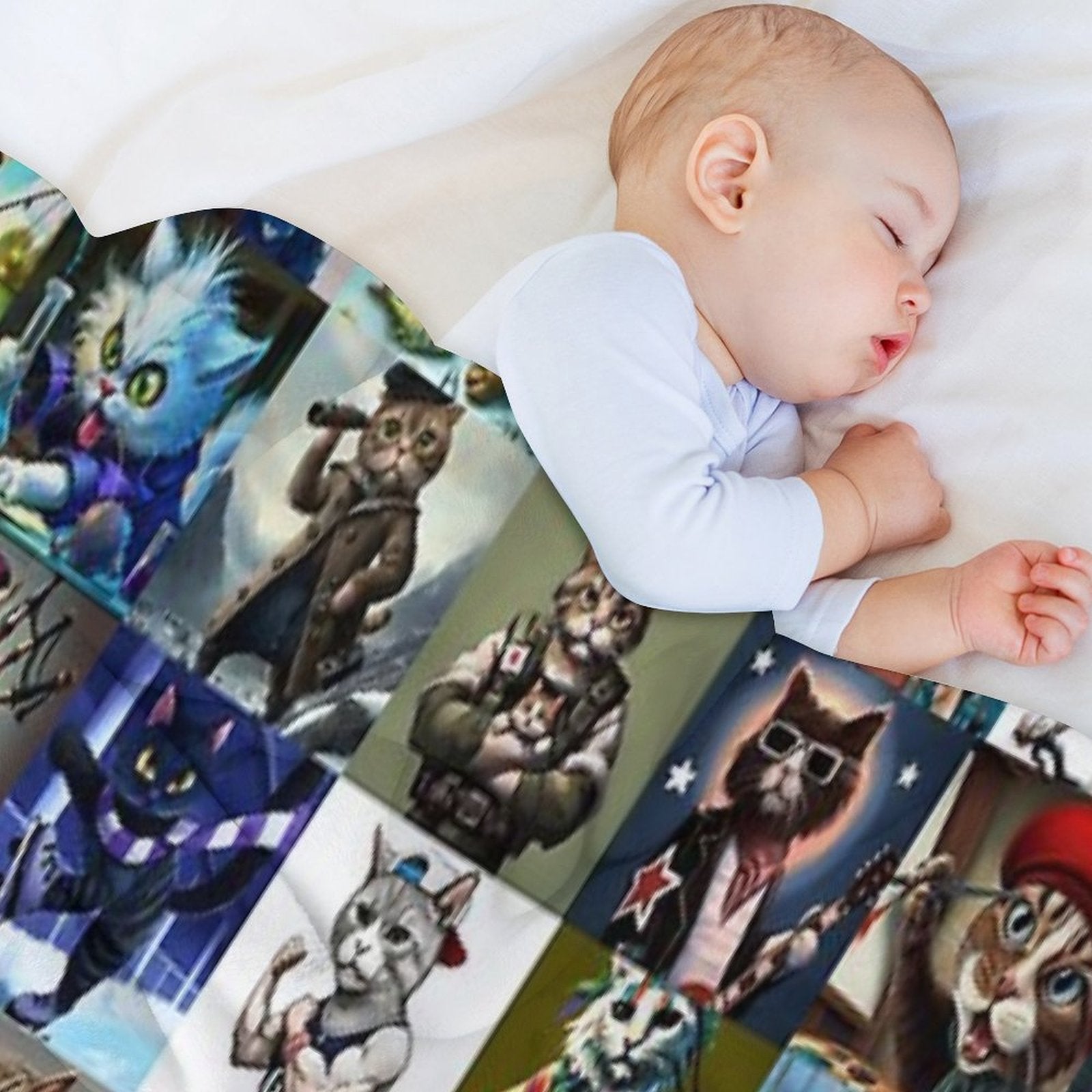 Cat Crazy Collection Puzzle Plush Throw Blanket