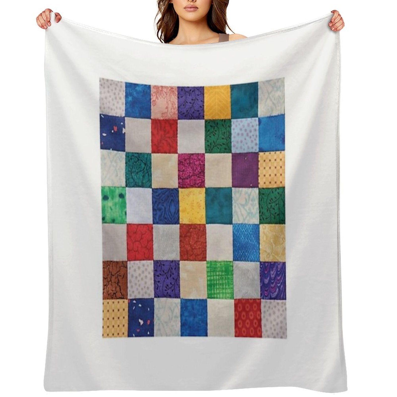 Sarilmak Patchwork Colorful Detail of Quilt Quick-dry Throw Blanket