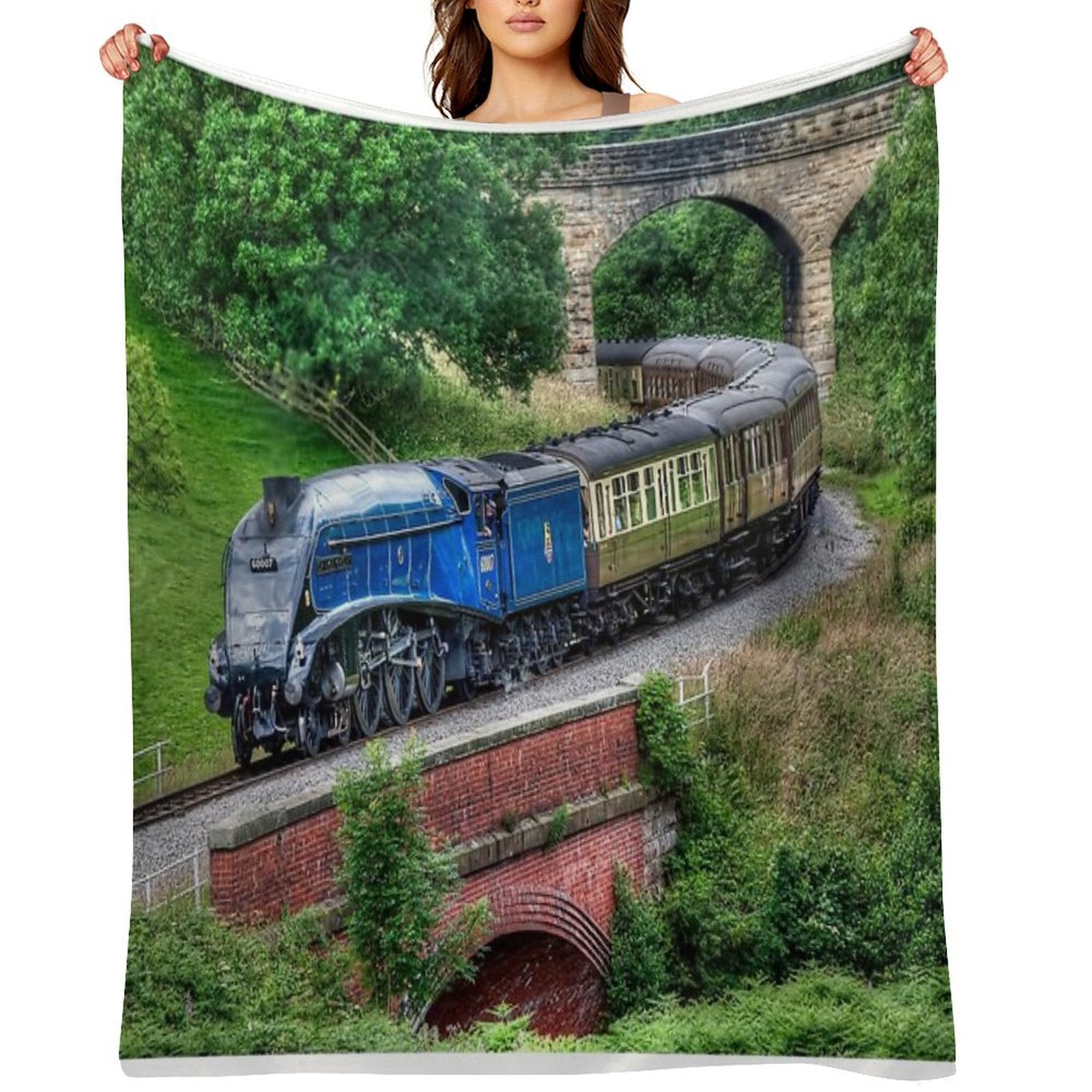 60007 Sir Nigel Gresley Locomotive Easy Care Throw Blanket