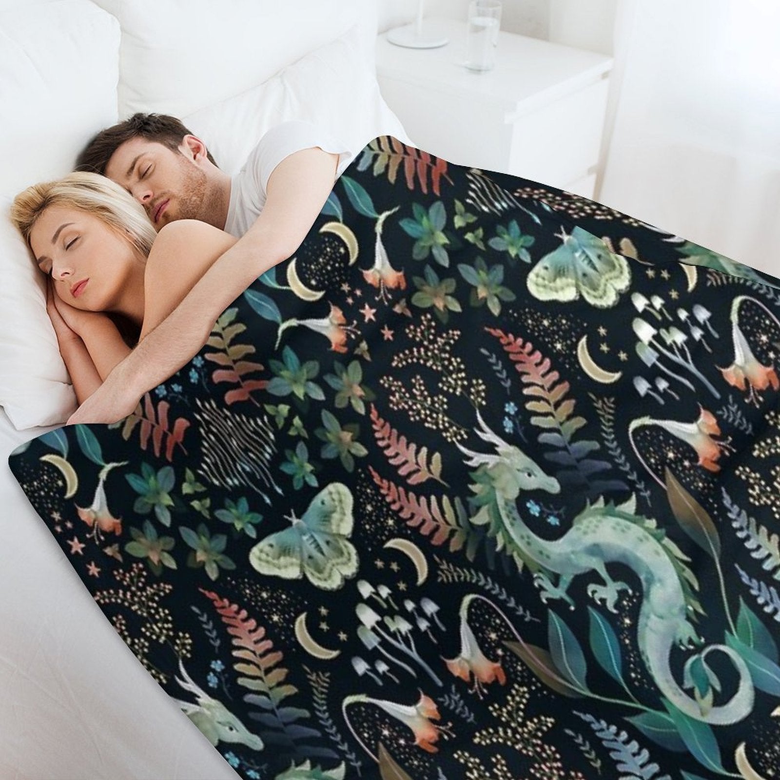 Mystic Woodland Dragon Autumn Wrinkle-free Throw Blanket