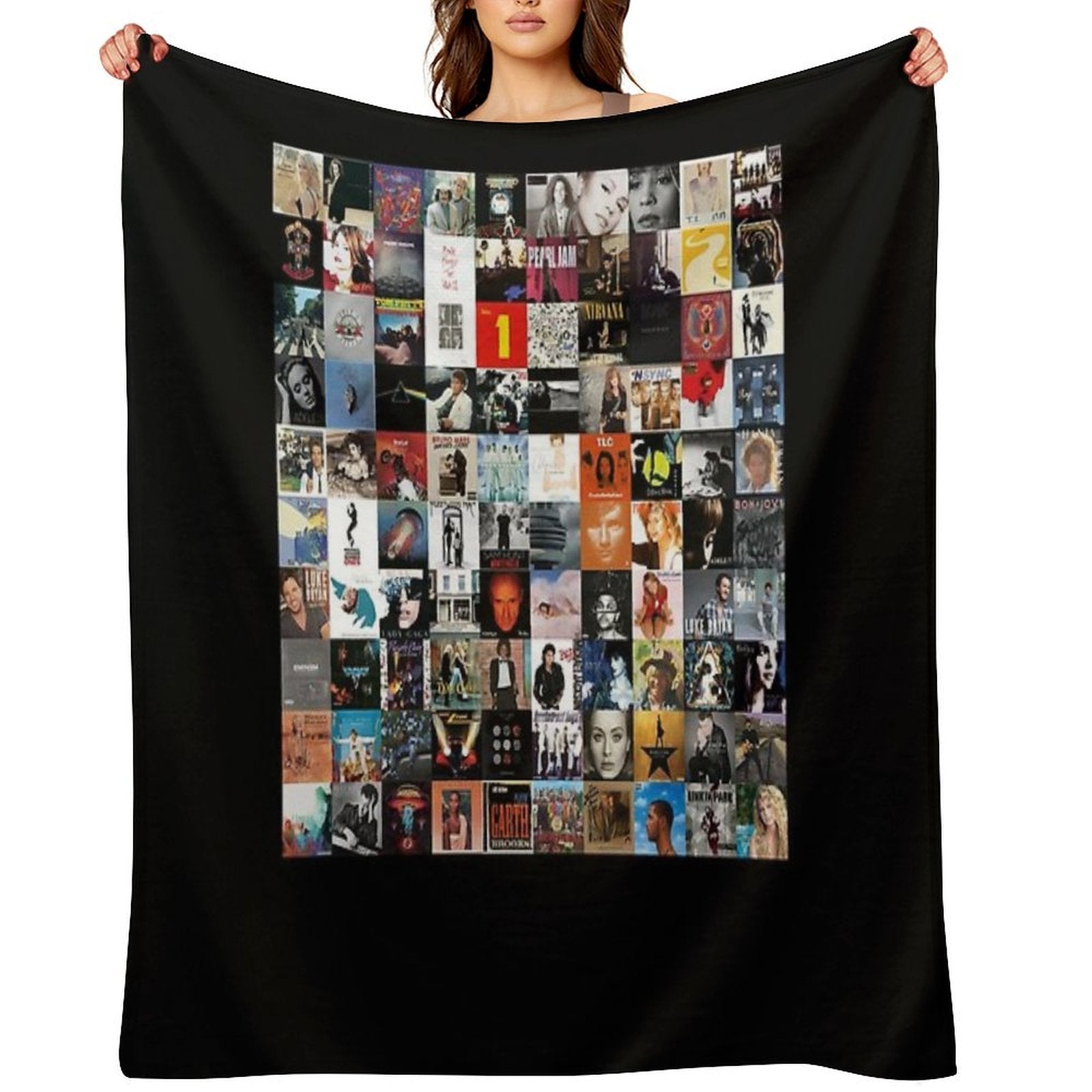 Pop Album Cover Collage Classic Gift-ready Throw Blanket