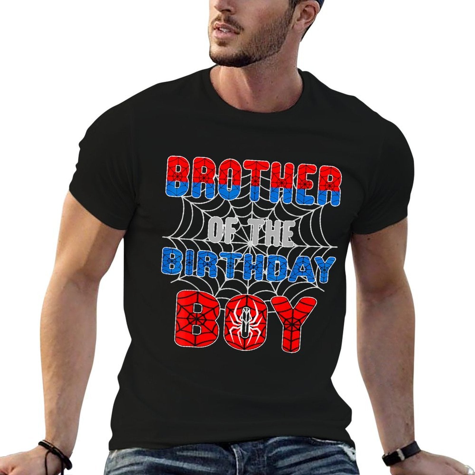 Spider Web Birthday Party Brother of The Birthday Boy  Breathable T-Shirt