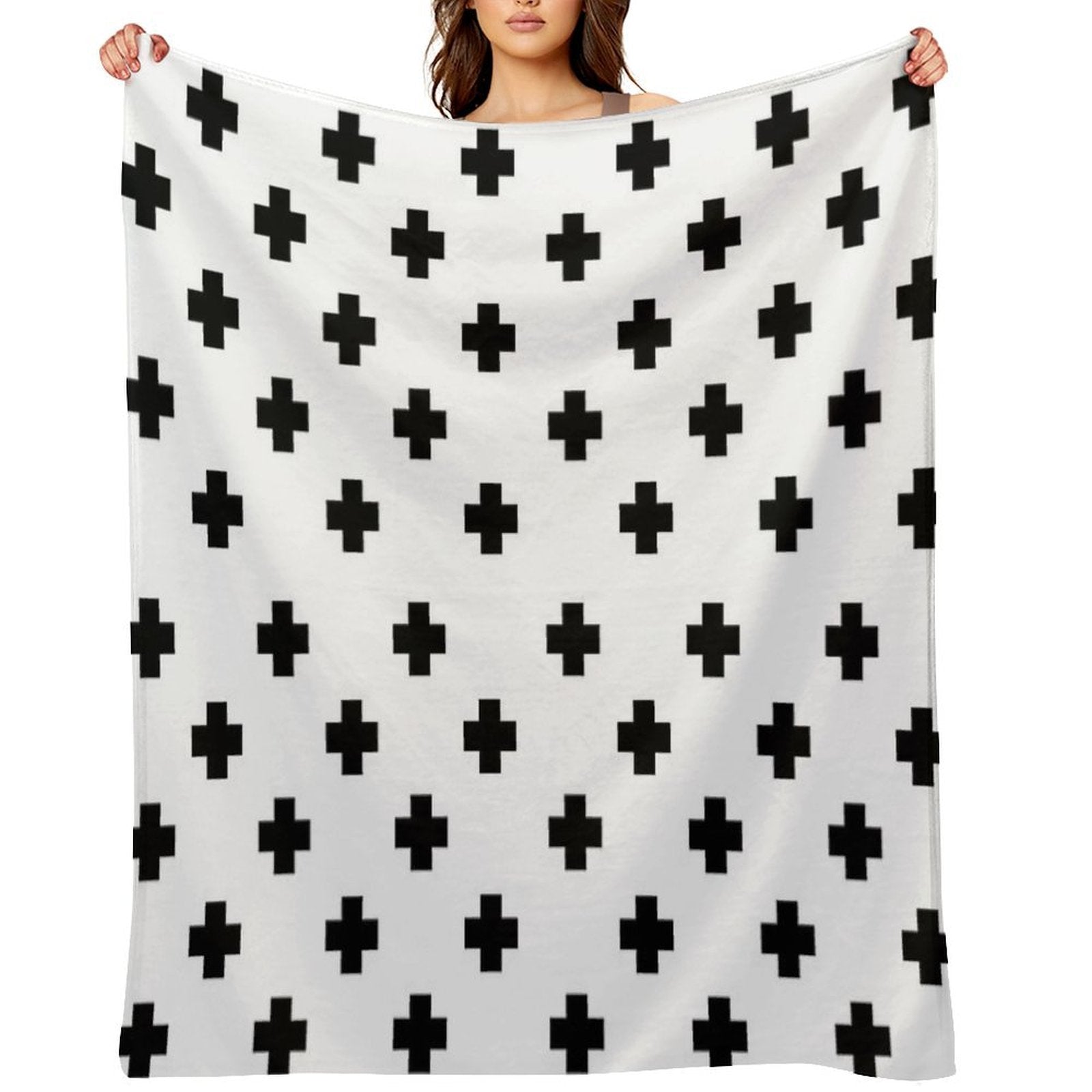 Swiss Cross Pattern Anti-pilling Throw Blanket