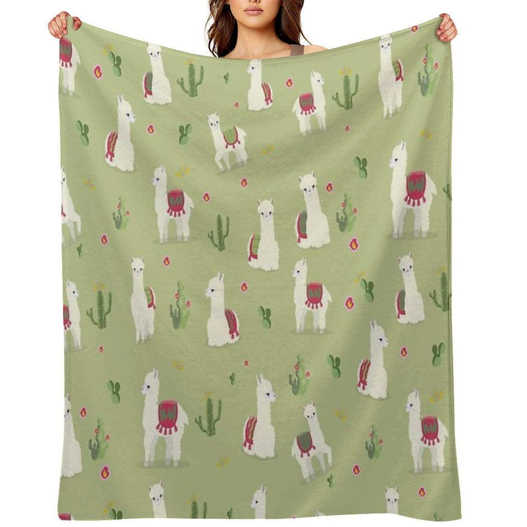 Cute Pattern for Alpaca Versatility Throw Blanket