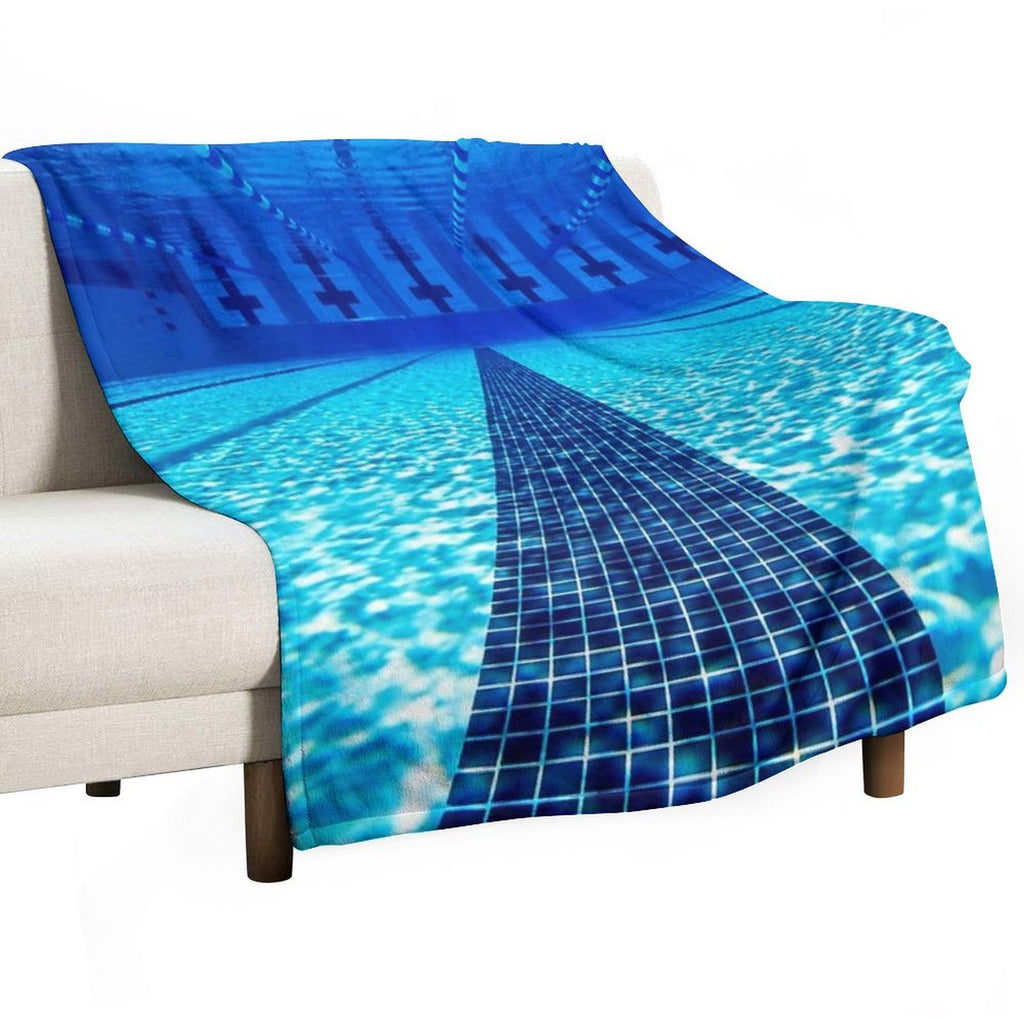 Beautiful Underwater Pool View - Swimming Pool Photography Premium Throw Blanket