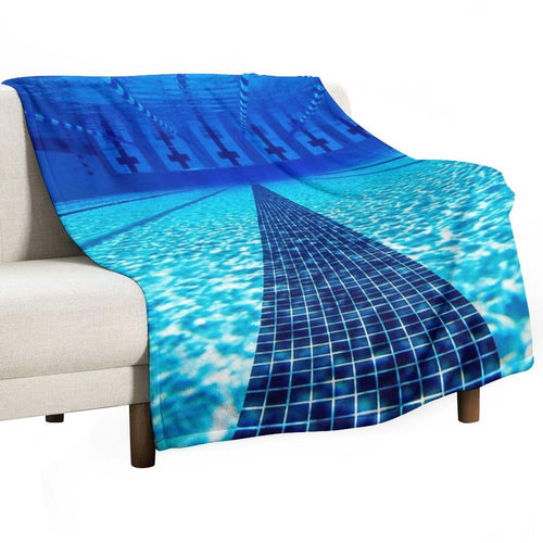 Beautiful Underwater Pool View - Swimming Pool Photography Premium Throw Blanket