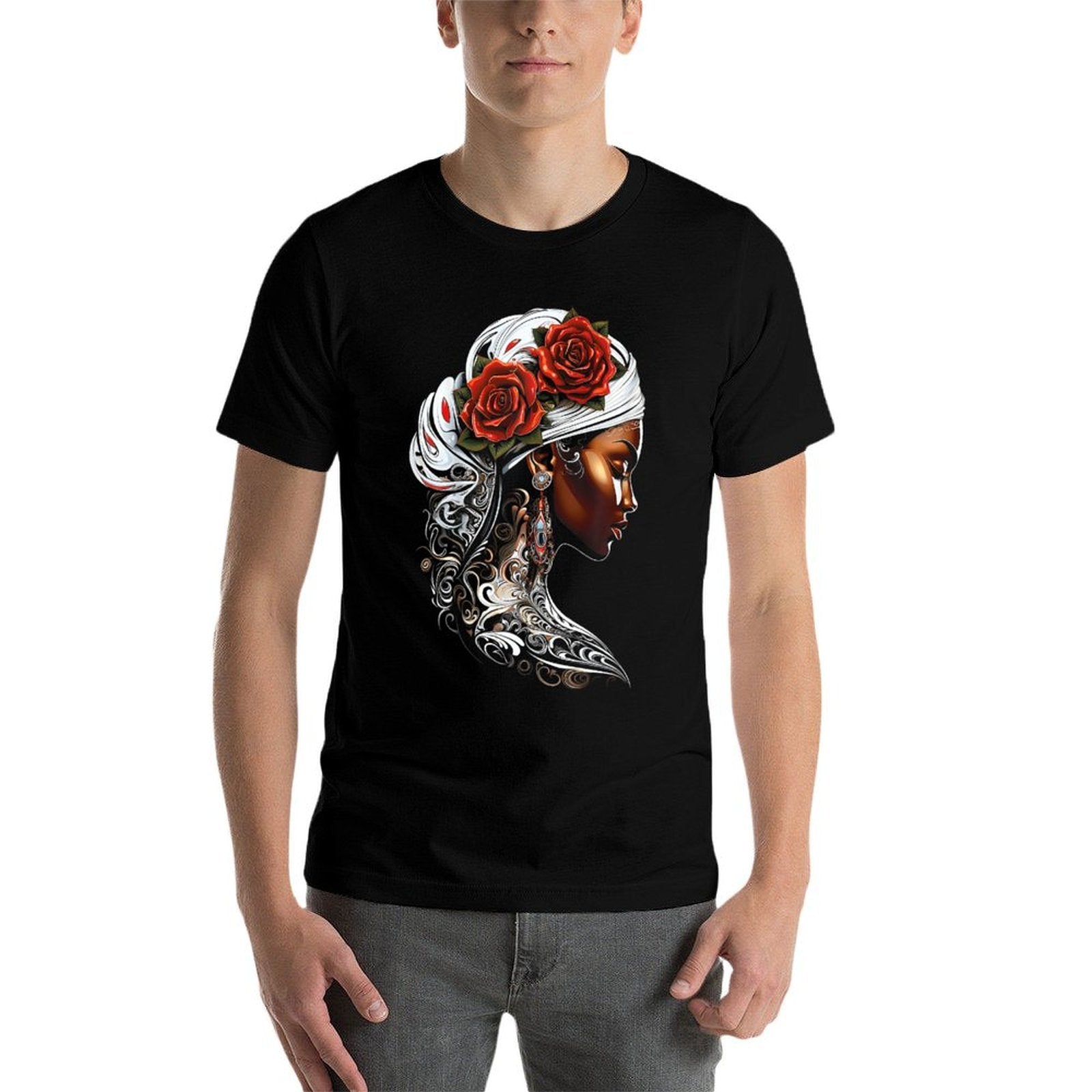 Women Flowers Human Art Abstract Graphic Women  Quick-drying T-Shirt