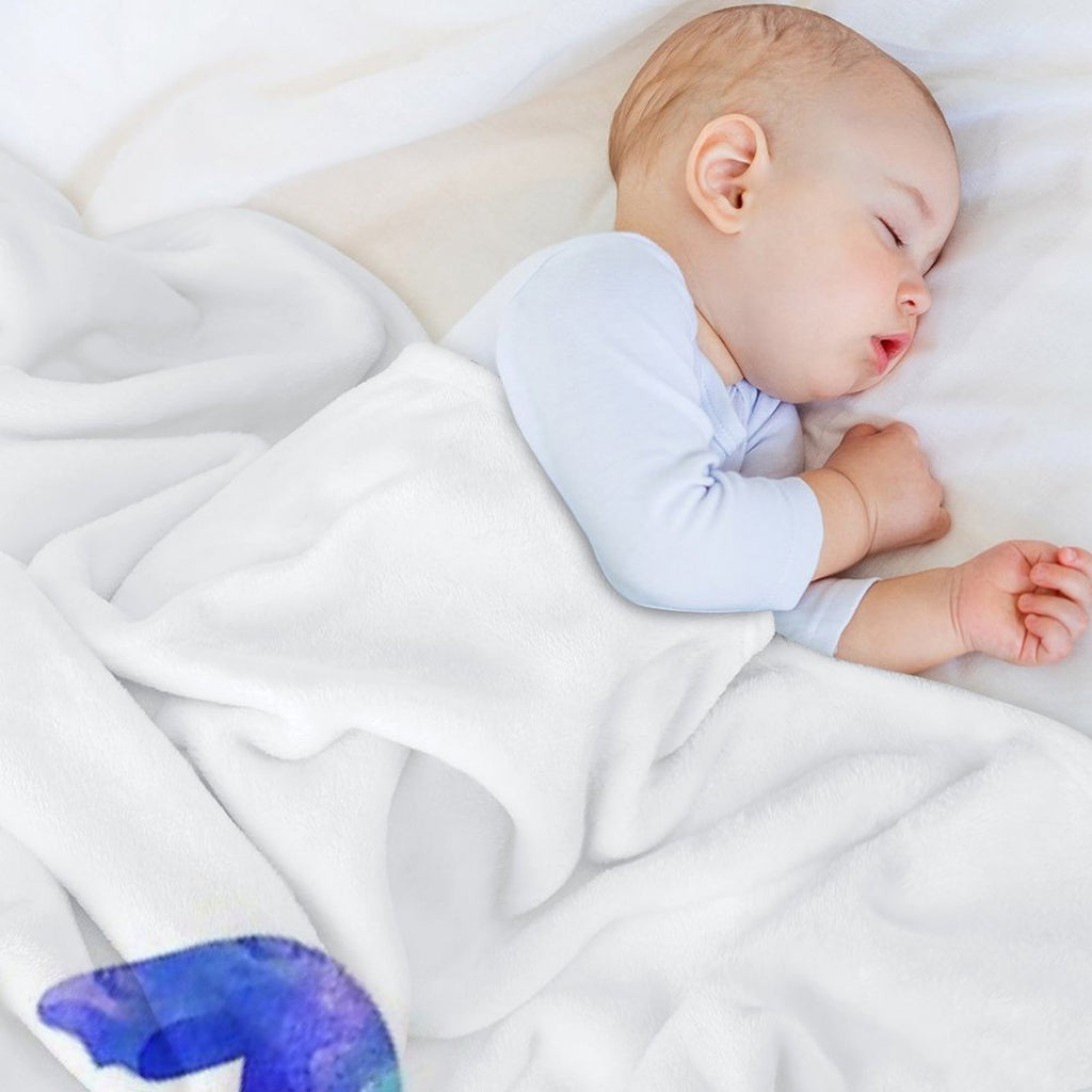 Sea Turtle Watercolor Blue And Purple Plush Throw Blanket