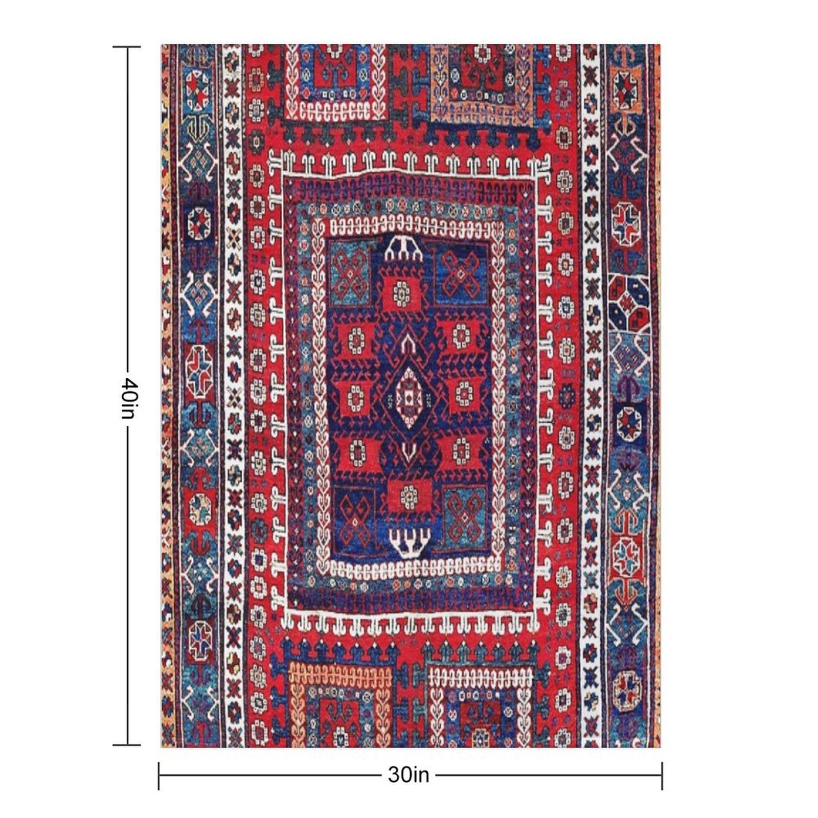 Karakecili Bergama Northwest Anatolian Rug Print Anti-pilling Throw Blanket