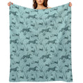 A Galgo And A Hare on Turquise Versatility Throw Blanket