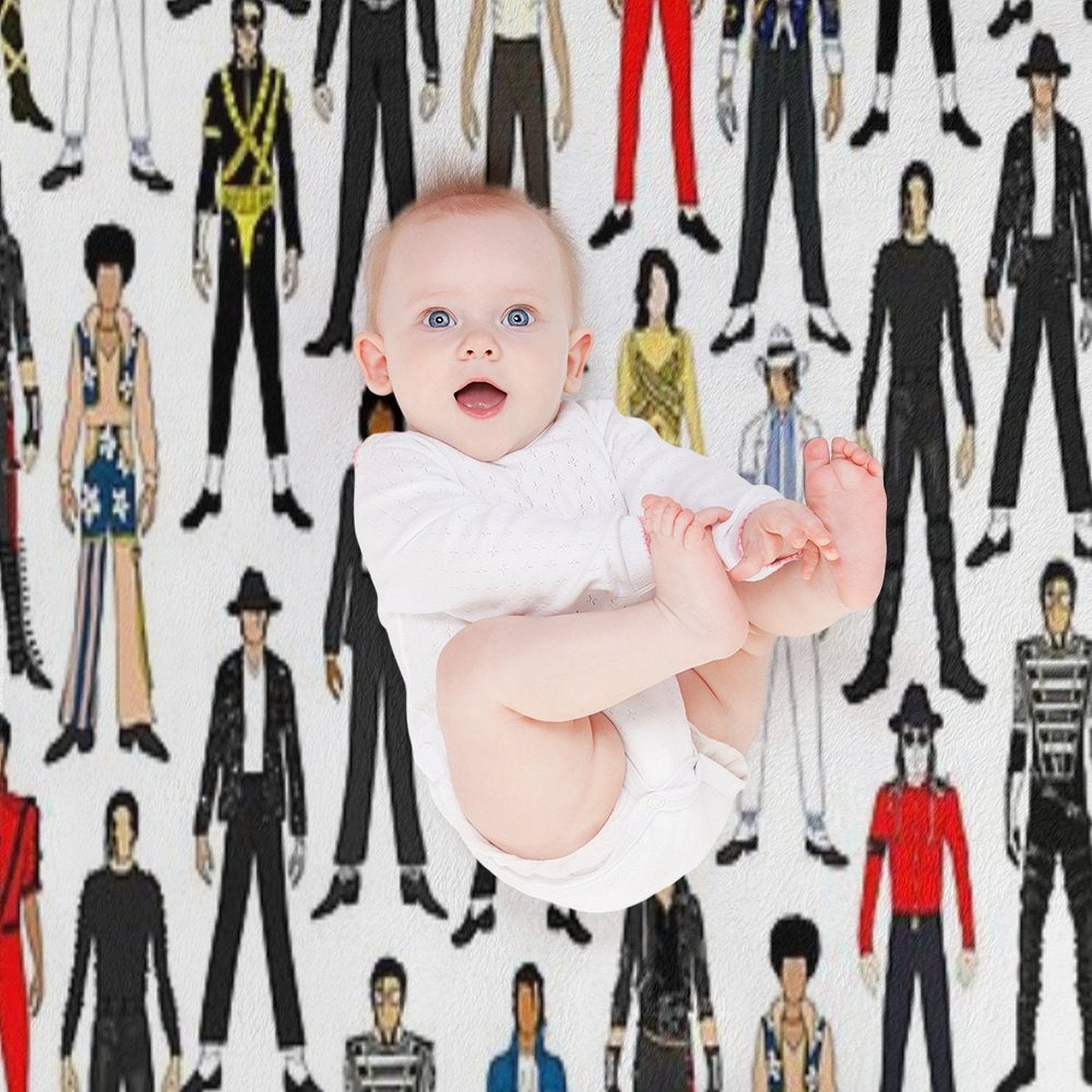 Outfits of King Jackson Pop Music Fashion Velvety-soft Throw Blanket