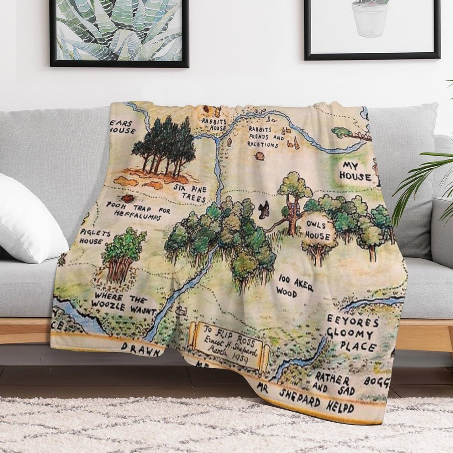 100 Acre Wood Map All-season Throw Blanket