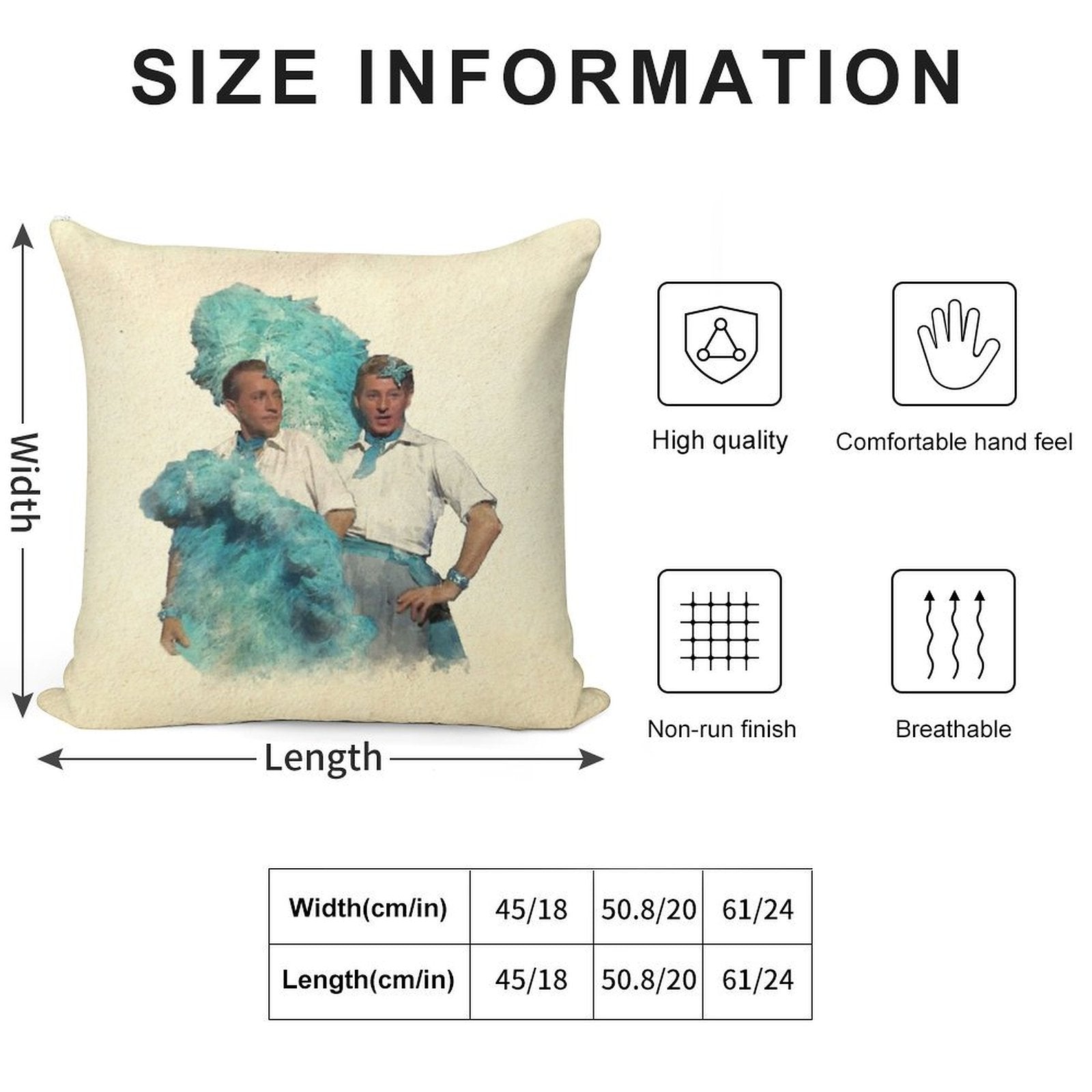 Reprise (Sisters) - Watercolor Soft Shrink-Resistant Throw Pillow