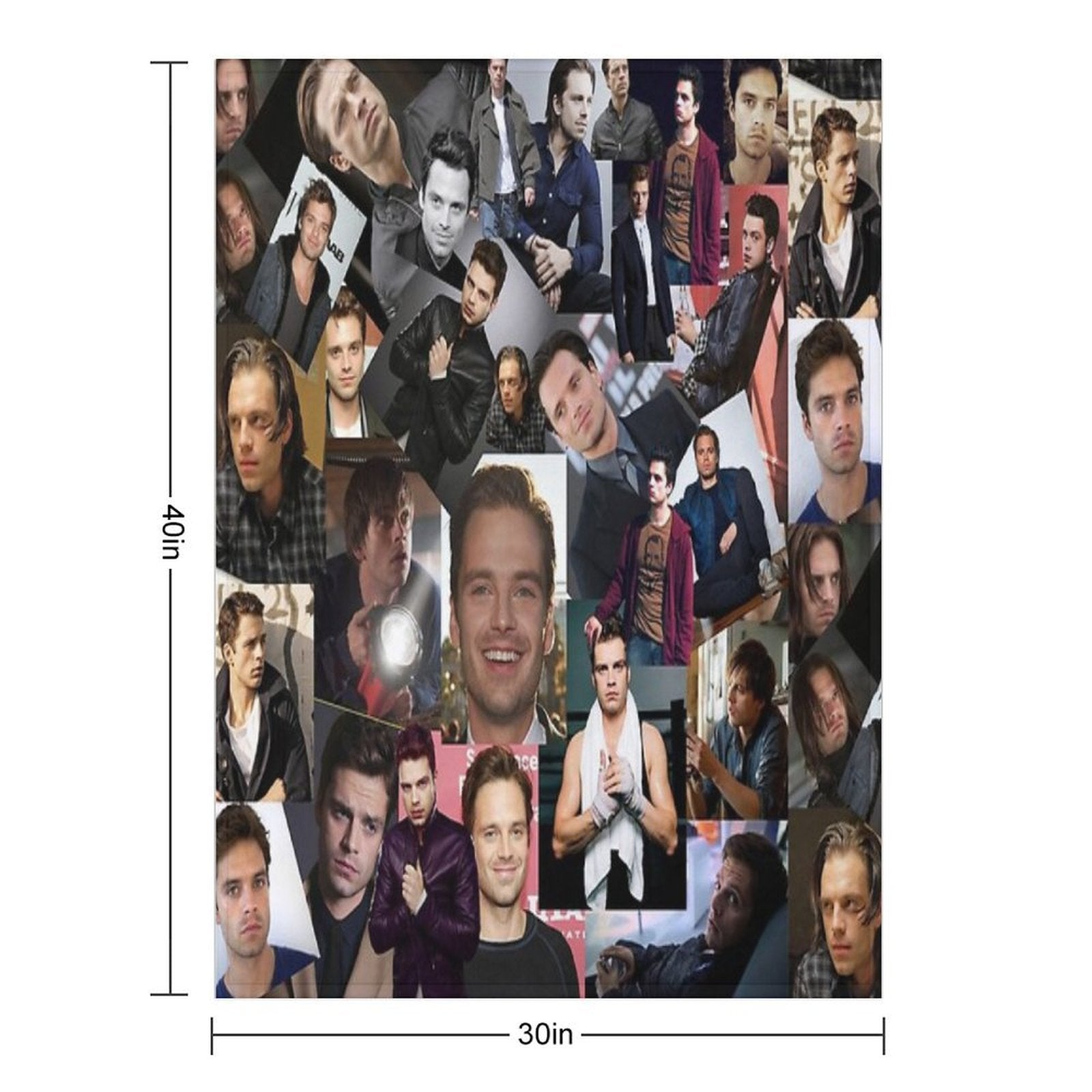 Sebastian Stan Assorted Collage Durable Throw Blanket