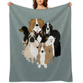 Dogs, A Cat And A Chicken Velvety-soft Throw Blanket