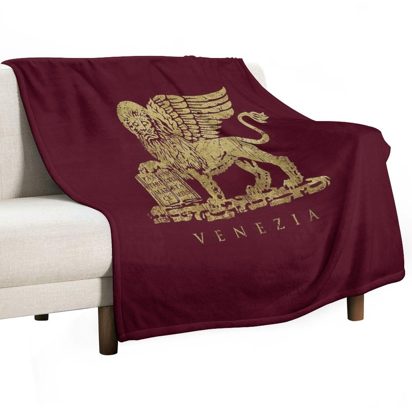 Leone Di San Marco of Venezia - Vintage Gold Versatility Throw Blanket
