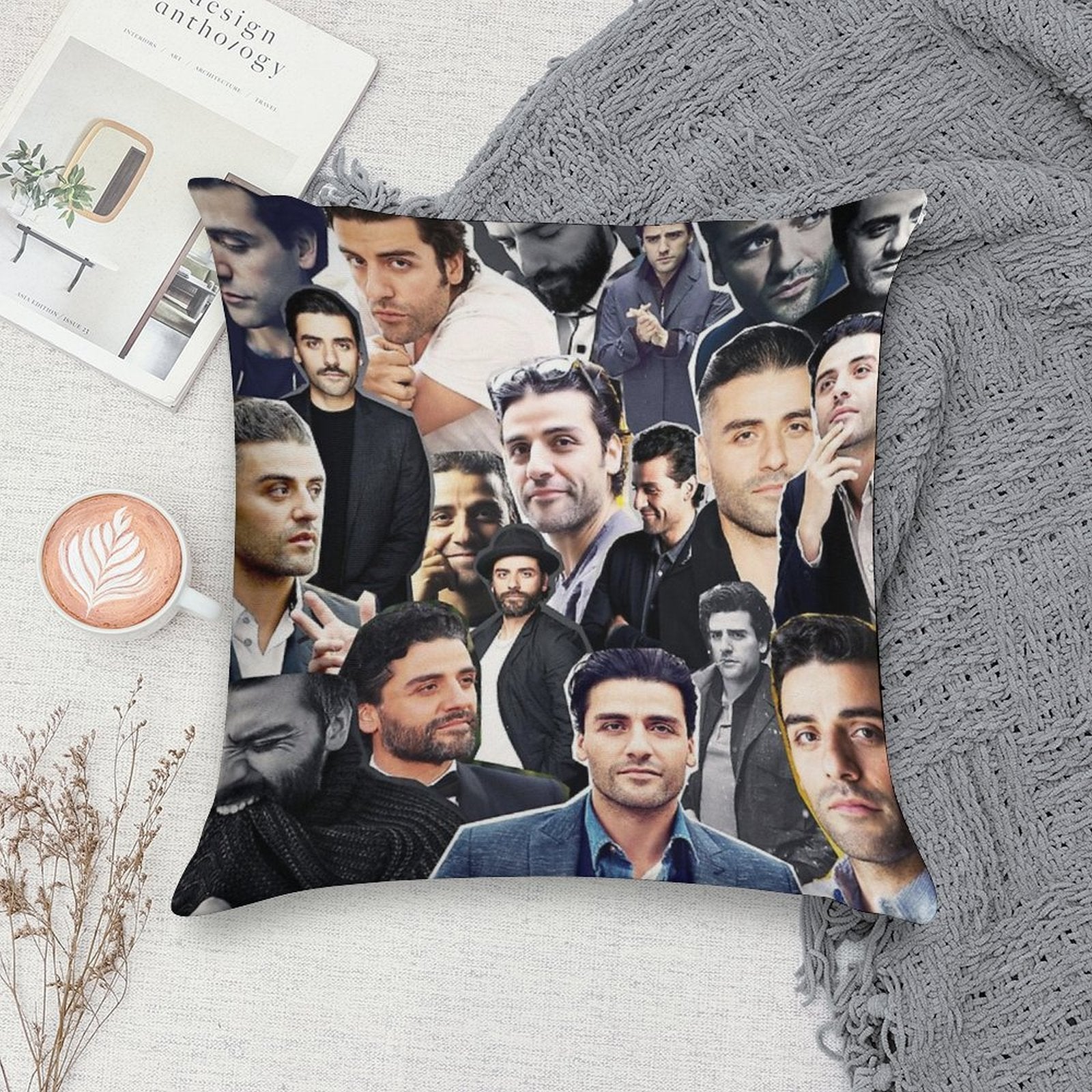 Oscar Isaac Collage Soft Style Accent Throw Pillow
