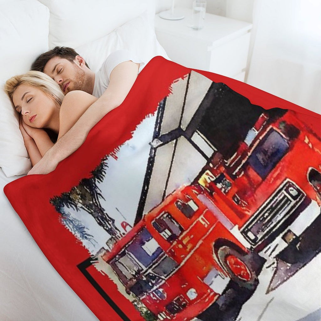 Fire Station 51, Emergency TV Show, Firetruck Sustainable Throw Blanket