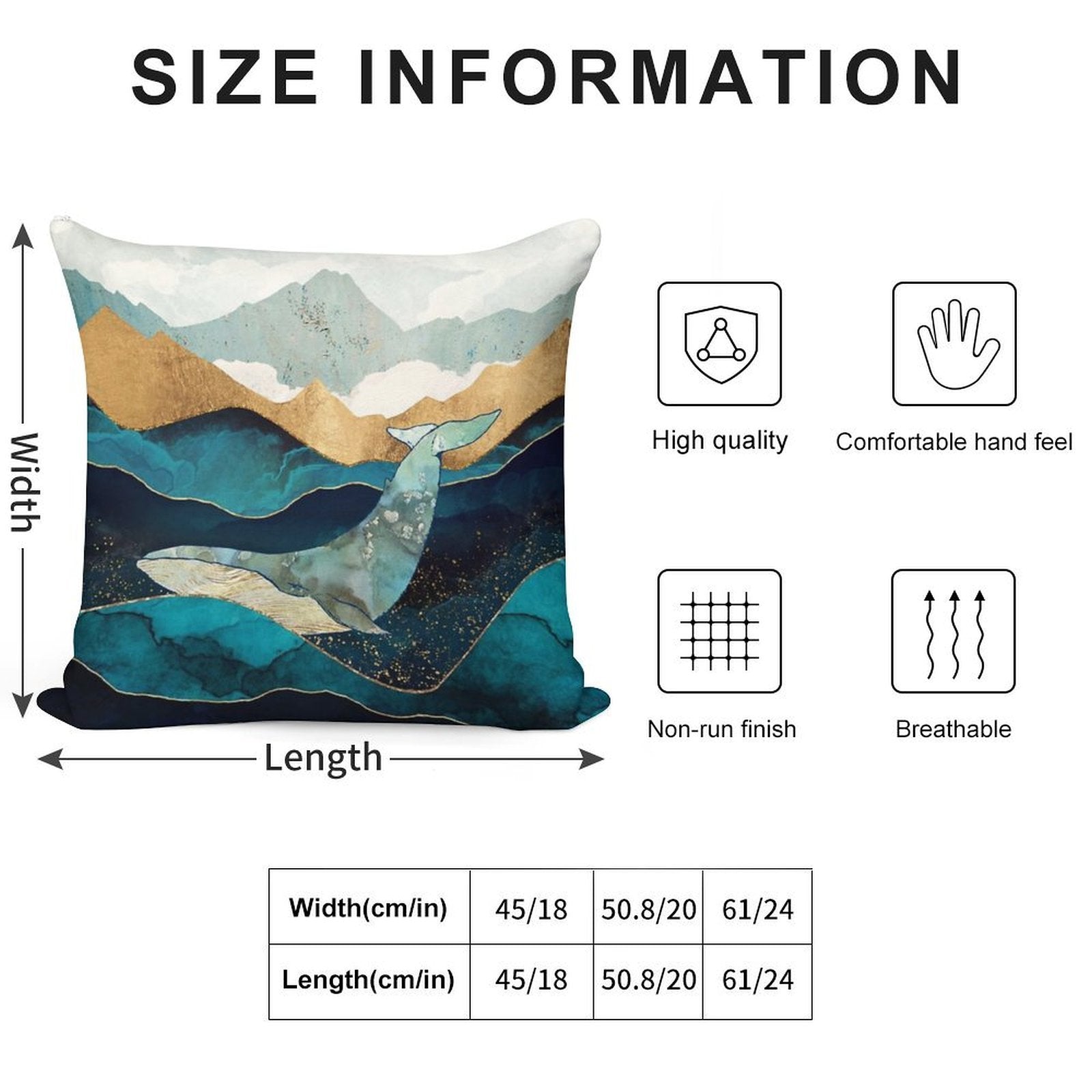 Blue Whale Soft Bedroom Essential Throw Pillow