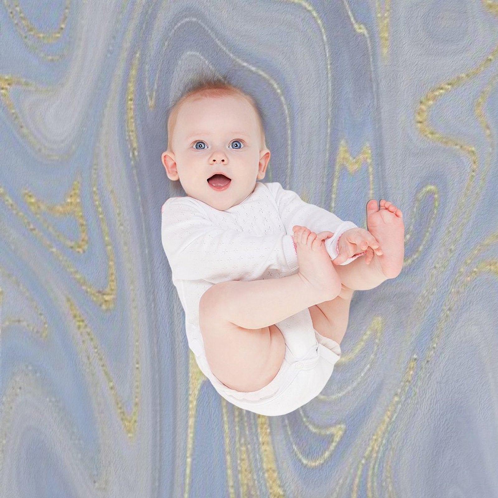 Blue Marble Swirls Versatility Throw Blanket