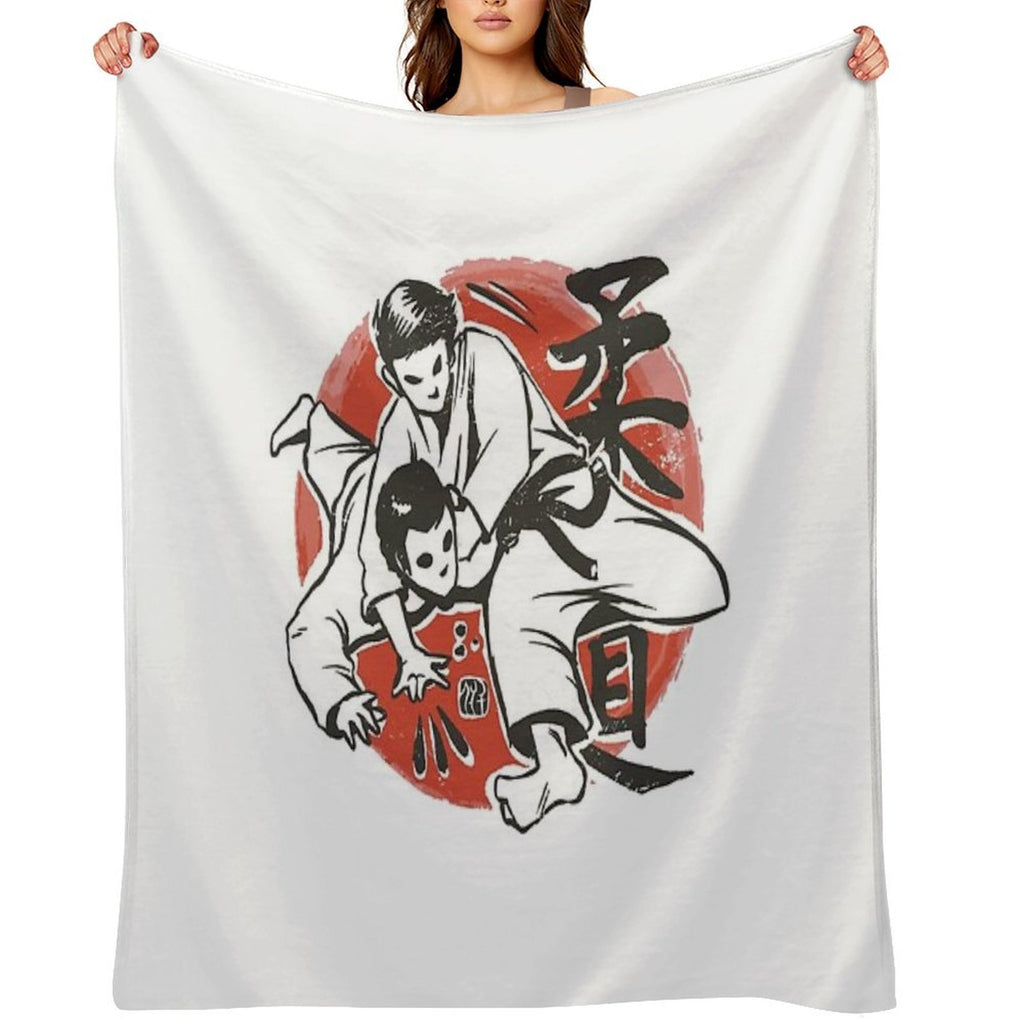 Martial Arts  Judo Easy Care Throw Blanket