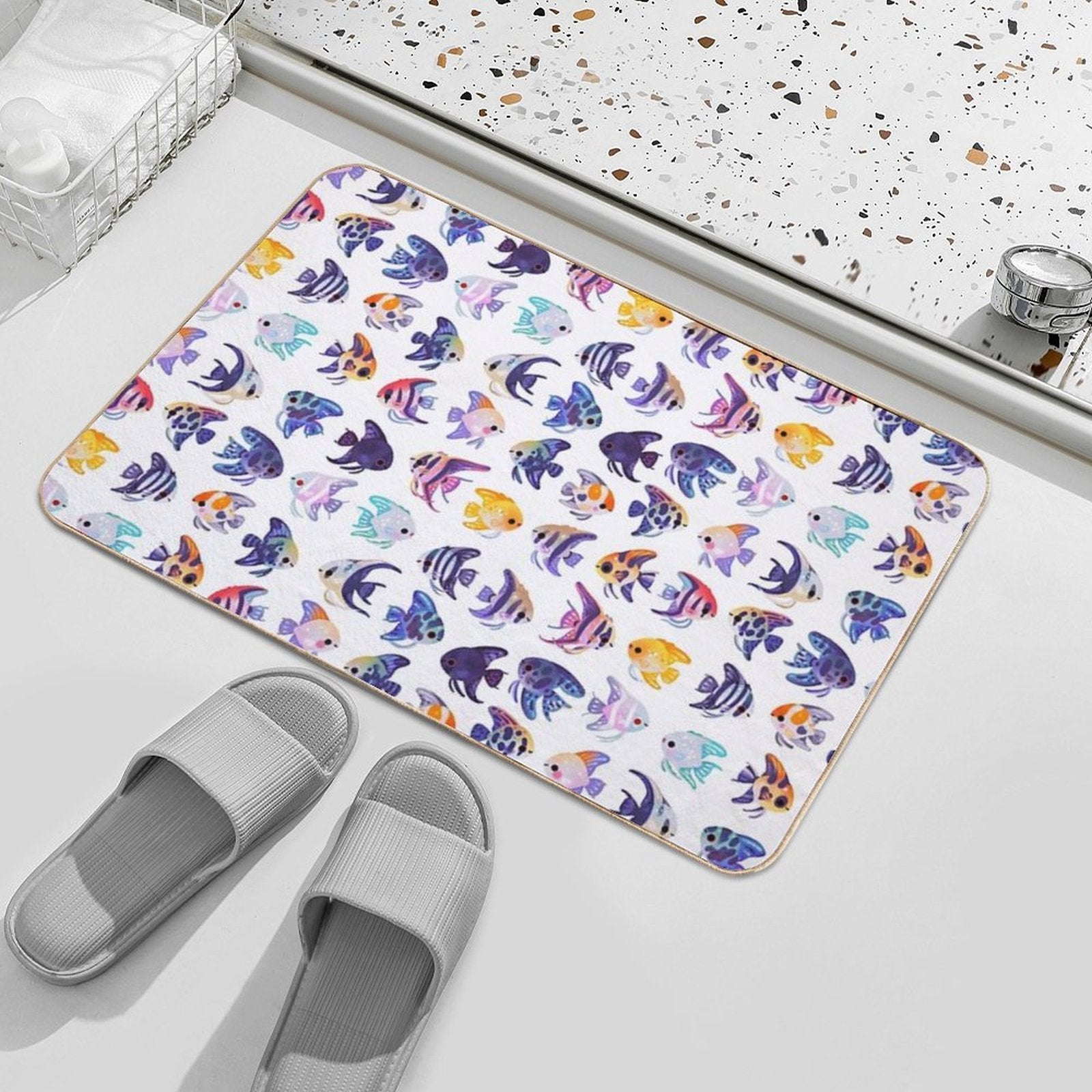 Angelfish! (freshwater) - No Text Or Bright  Versatile Bath Mat