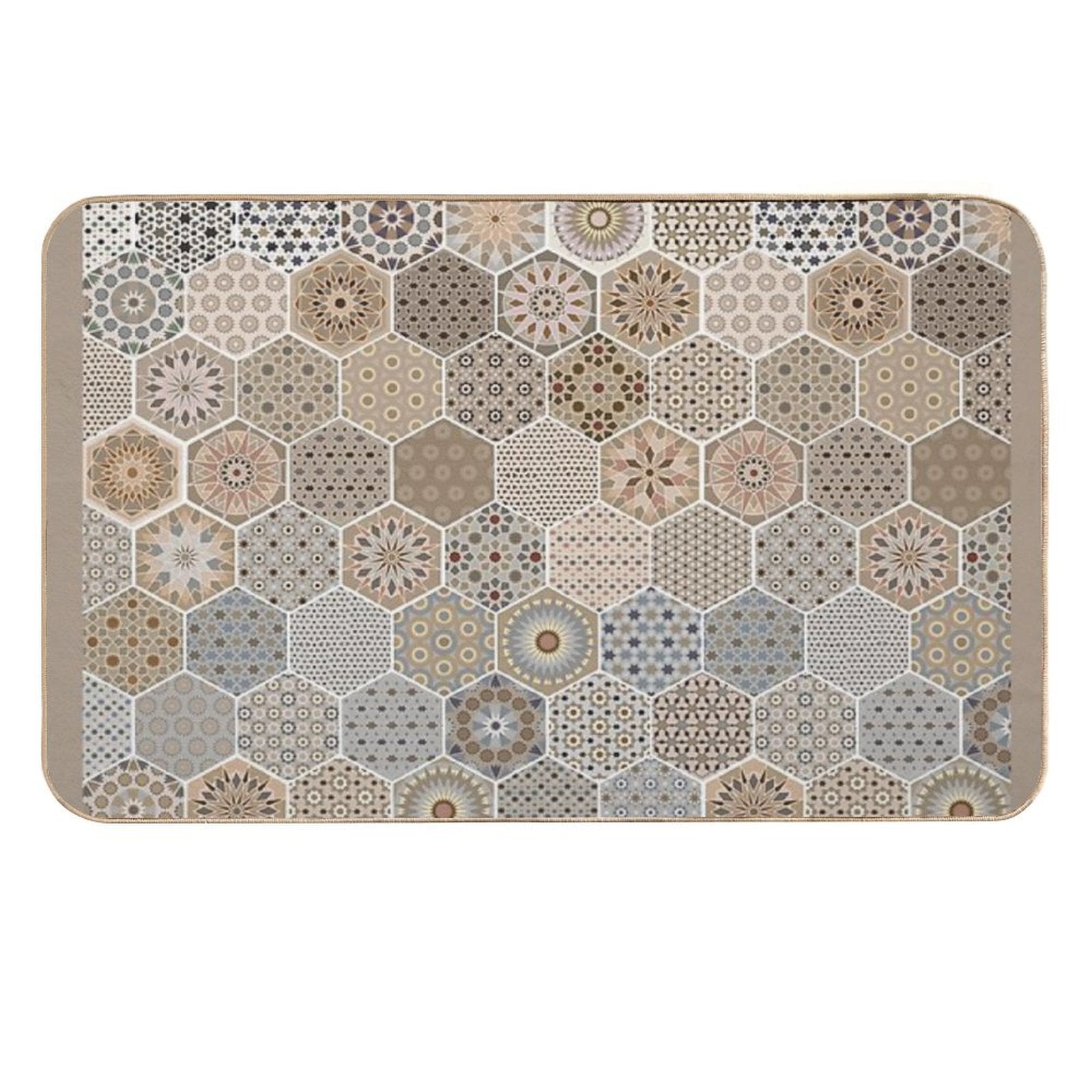 Sacred Space with Mandalas Tiles Patterns  Non-Slip Bath Mat