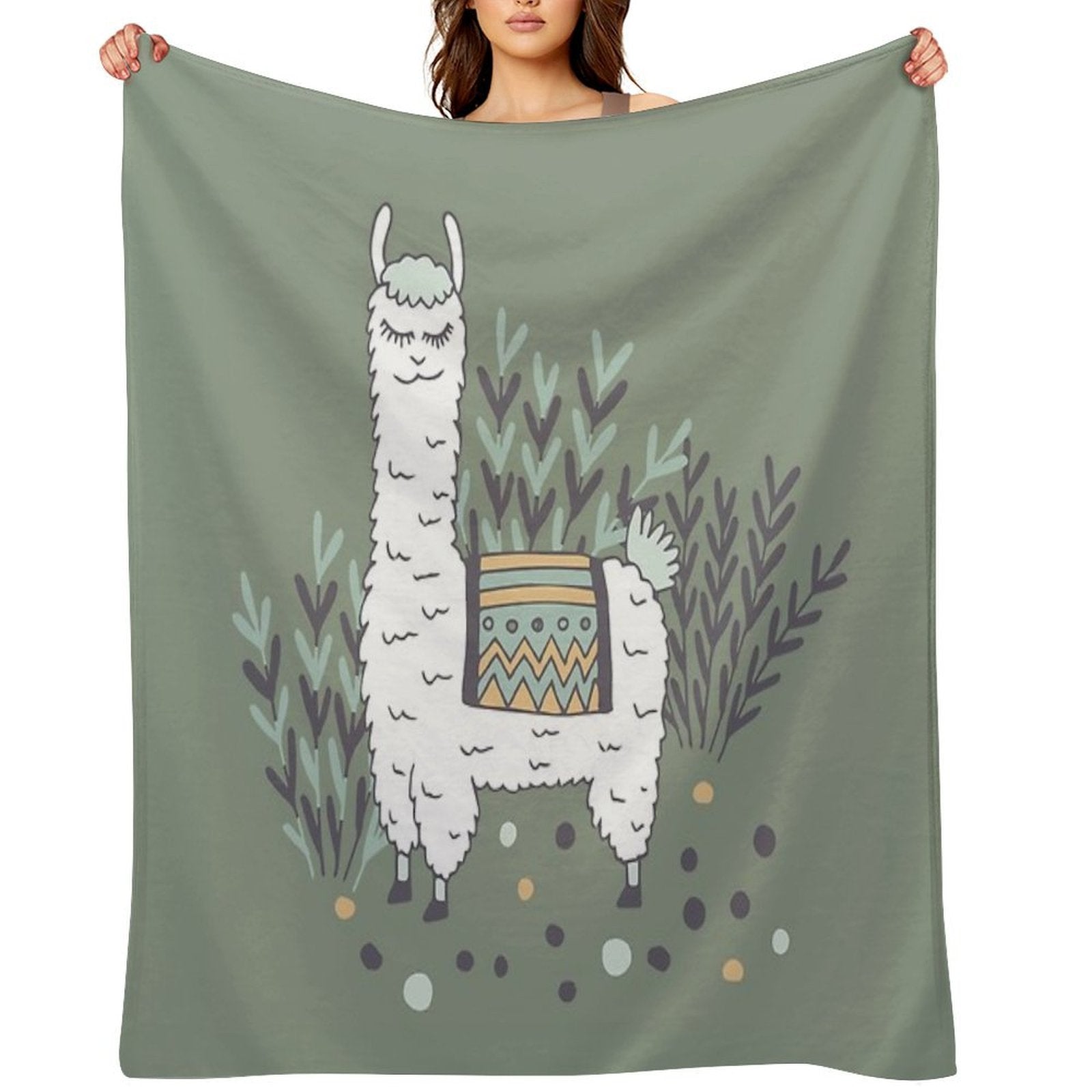 Smug Llama Machine-washable Throw Blanket