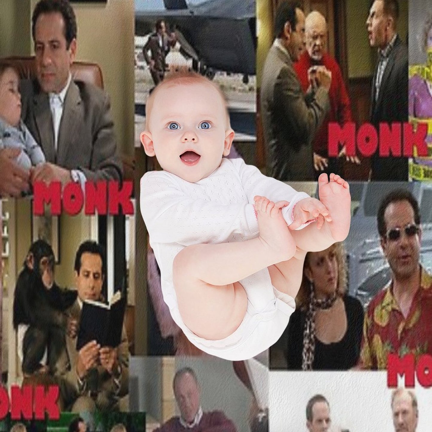 Monk Collage Premium Throw Blanket