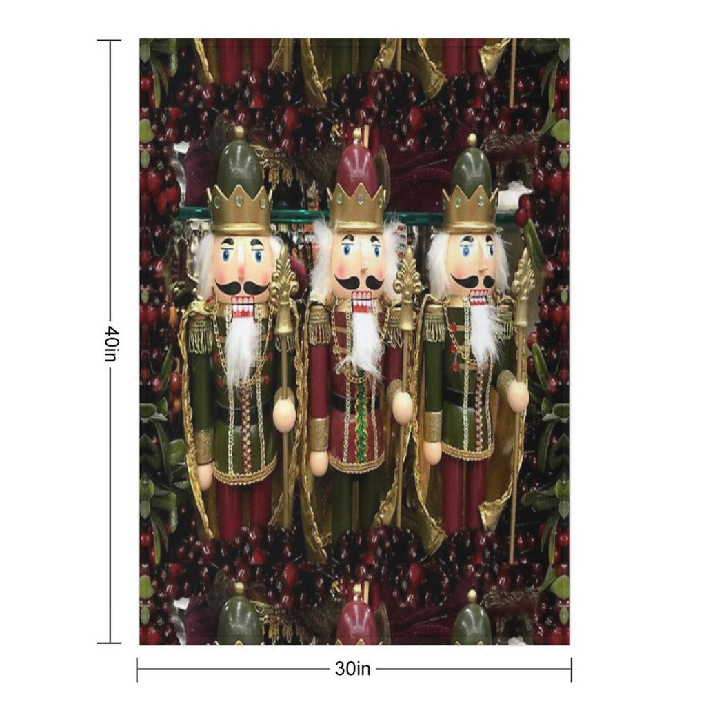 Christmas Nutcracker Trio Wrinkle-free Throw Blanket
