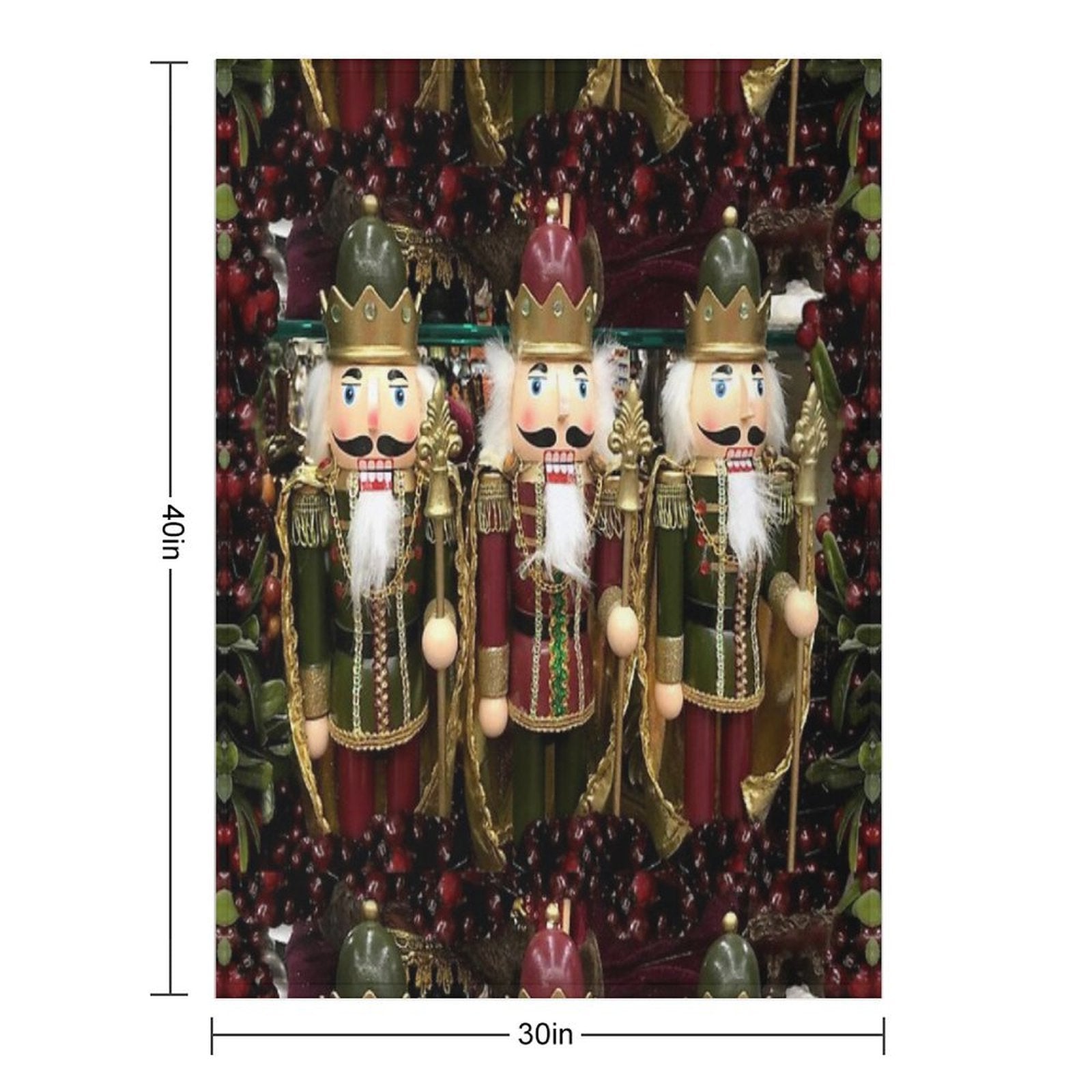 Christmas Nutcracker Trio Wrinkle-free Throw Blanket