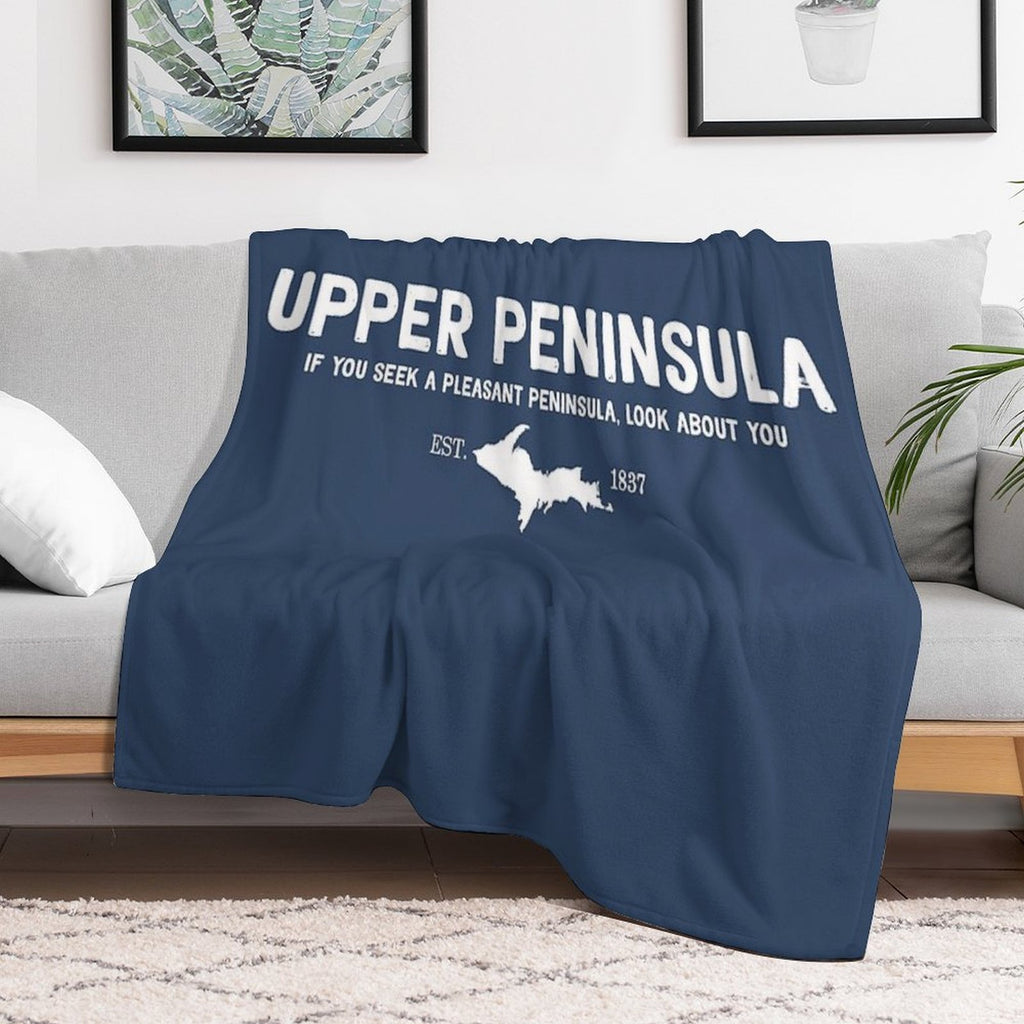 Upper Peninsula, Northern Michigan's Pleasant Peninsula U.P. All-season Throw Blanket