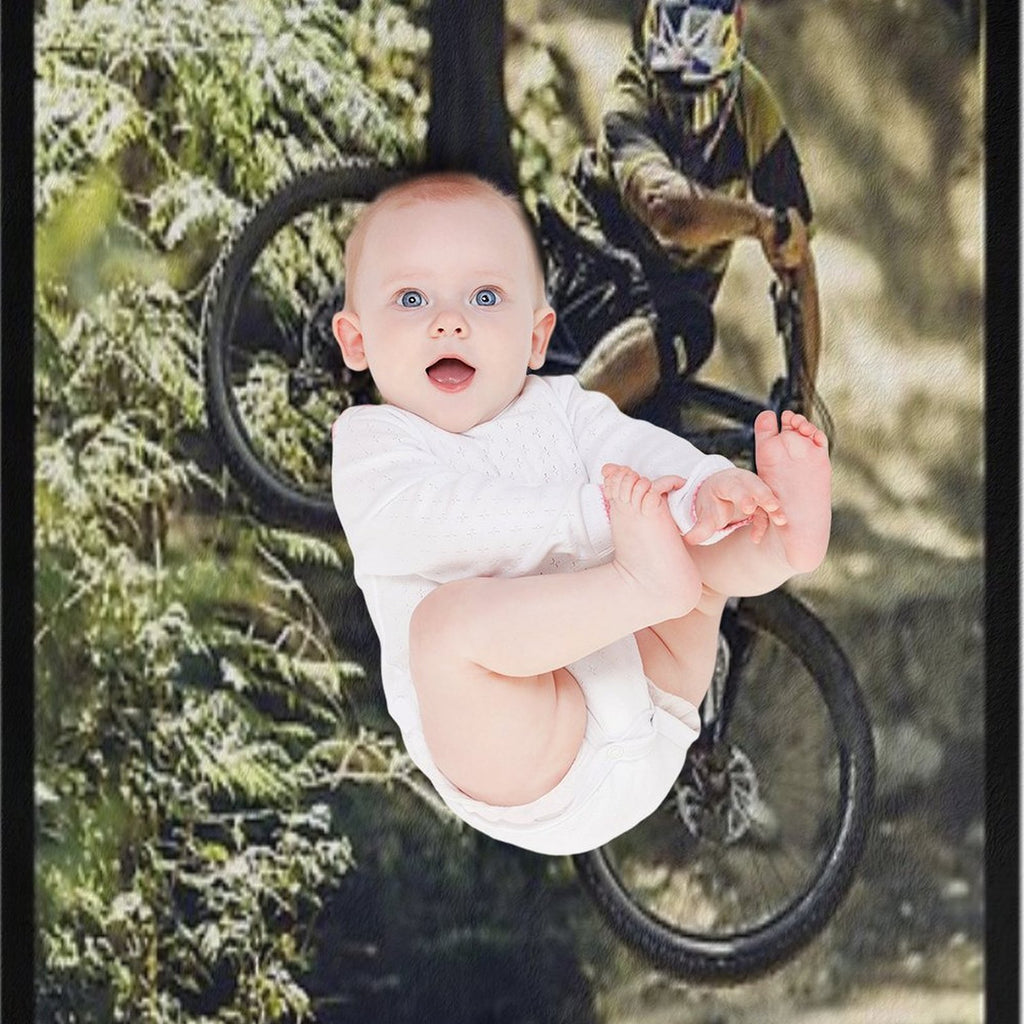 Cyclist Jumping with His Dartmoor Bikes Travel-friendly Throw Blanket