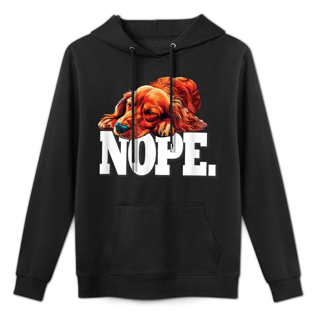 Funny Sleeping Napping NOPE Long Haired Dachshund Lover Versatile Streetwear Hoodie