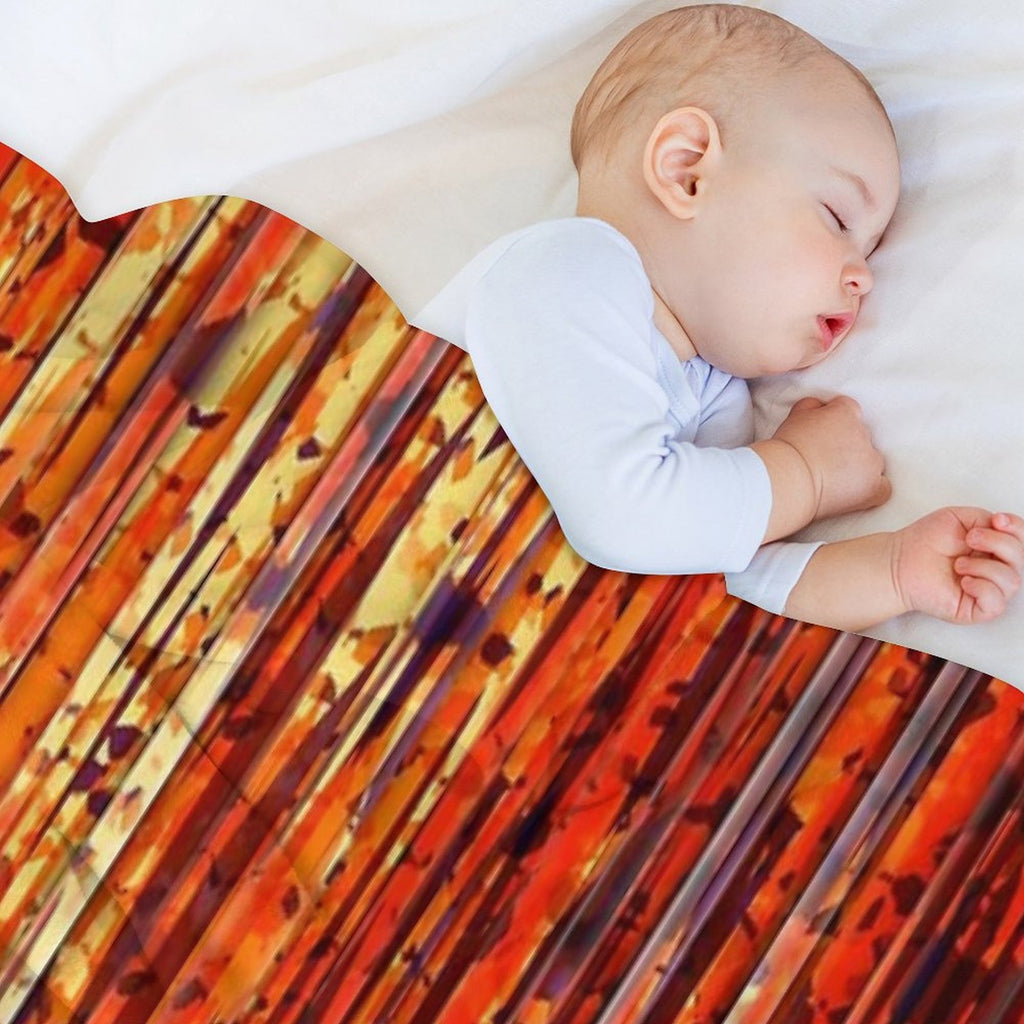 Abstract Orange Stripes Multi-functional Throw Blanket