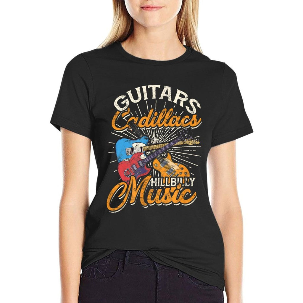 Guitars Cadillacs Hillbilly Music - Country Songs And Music  Rolled Sleeves T-Shirt