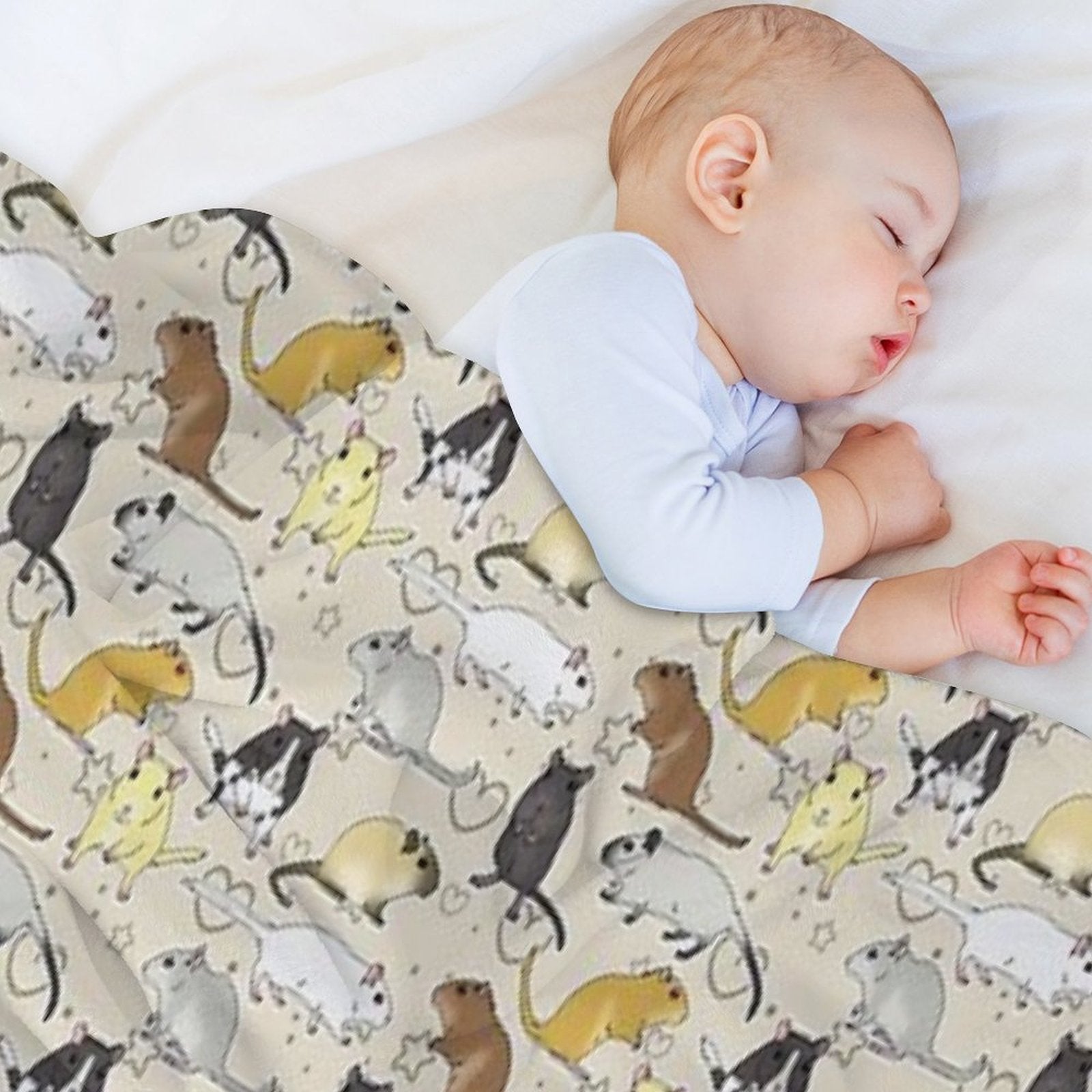 Gerbil Pattern Simple But Cute All-season Throw Blanket