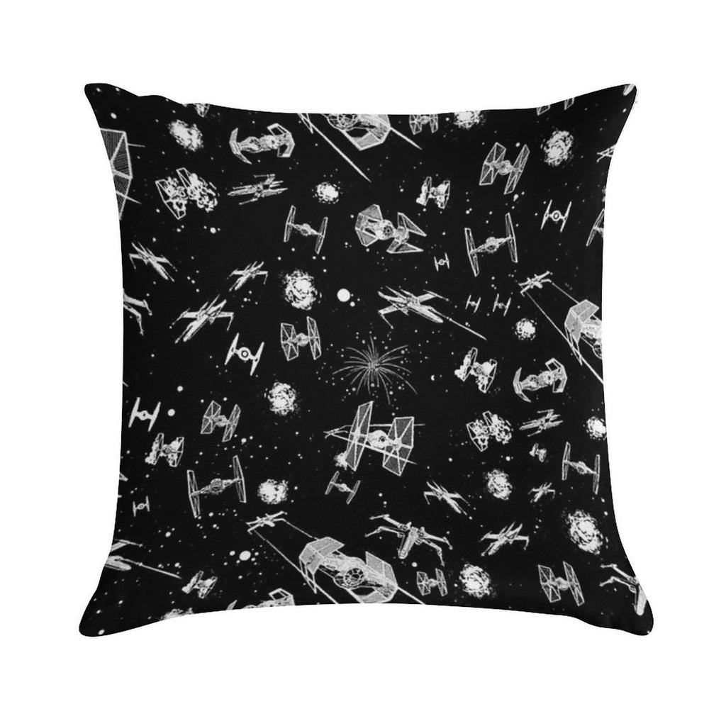 Space Ship Battle Soft Shrink-Resistant Throw Pillow