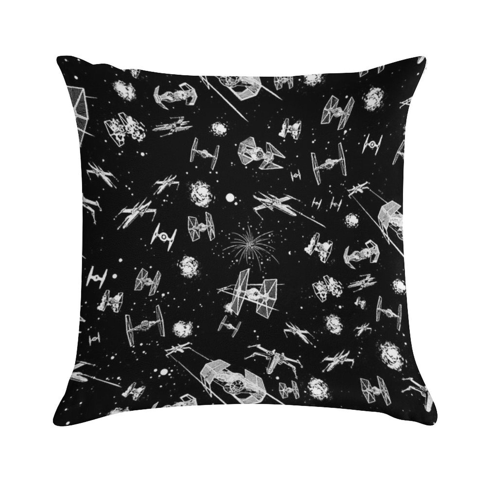 Space Ship Battle Soft Shrink-Resistant Throw Pillow