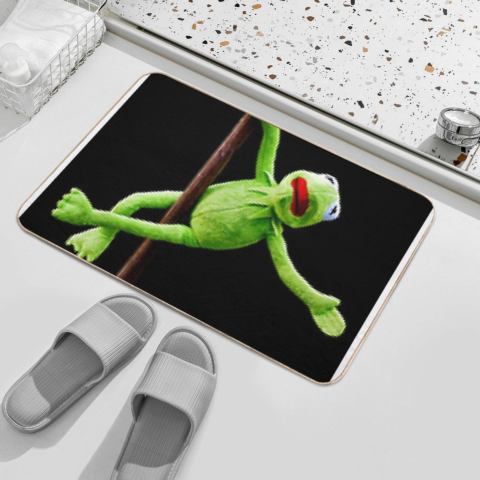 Kermit Pole Dancing  Anti-Trip Bath Mat