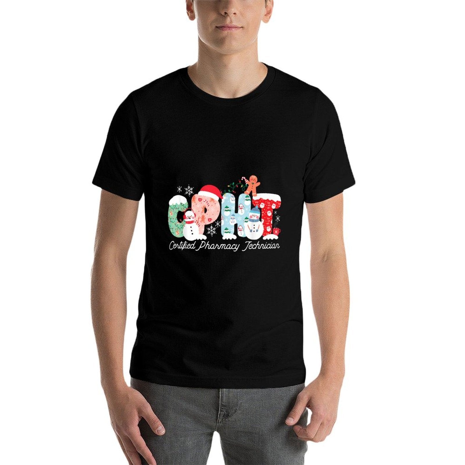 Pharmacy Tech Technician Pharmacist Student Christmas Cpht  Wrinkle-resistant T-Shirt